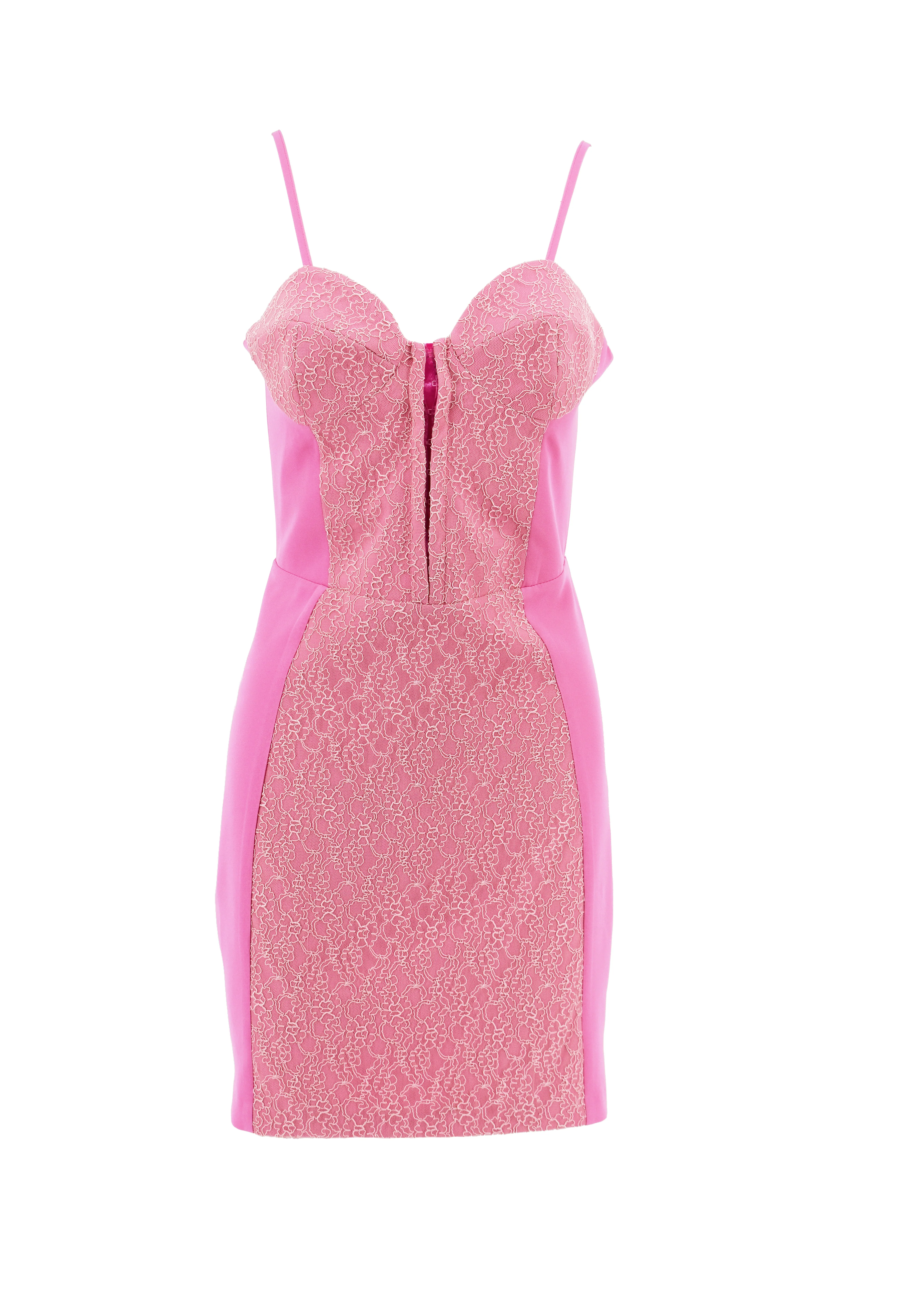 Abito UKDAH tubino con ganci più coppe inserti tulle ricamo - Image 3