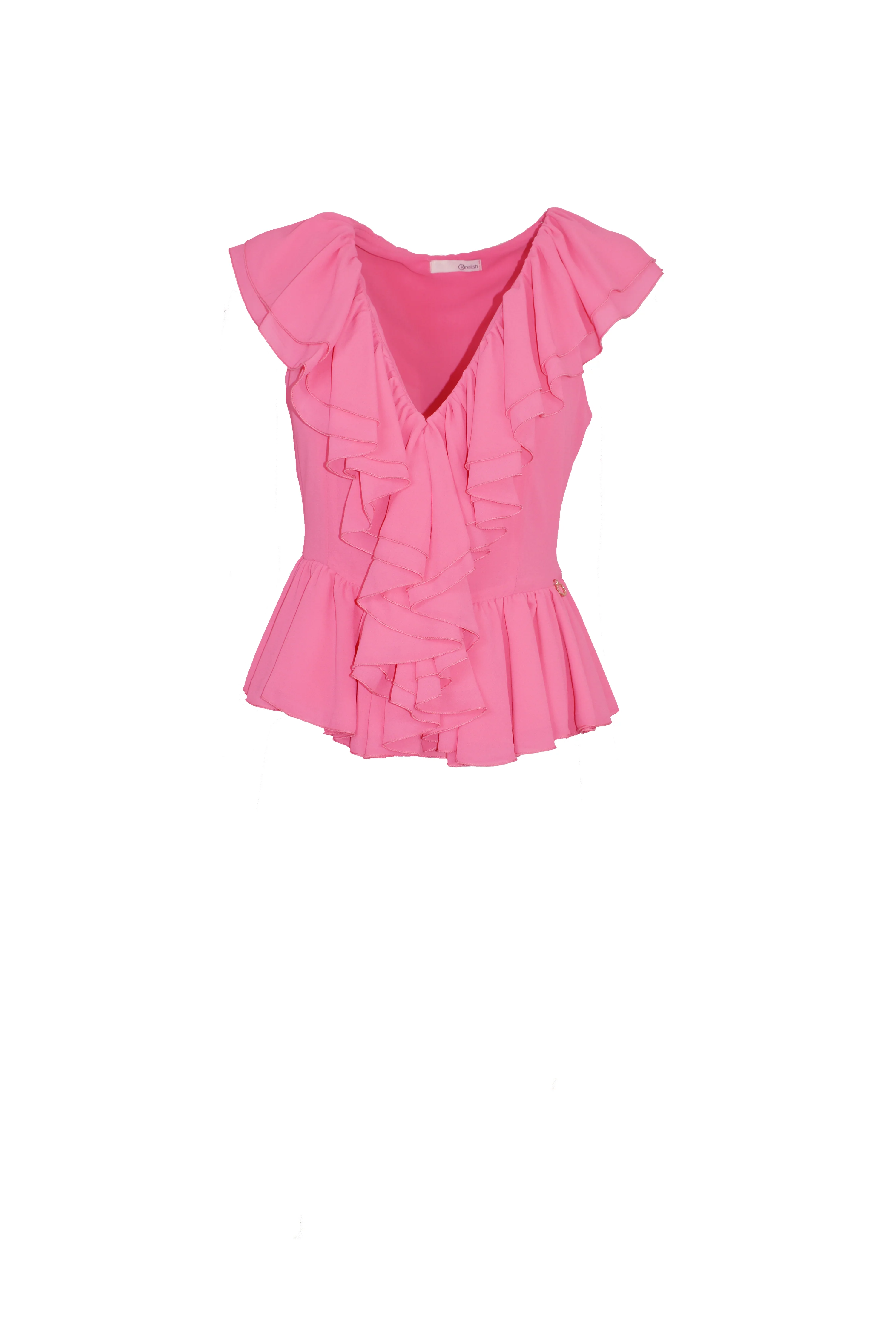 Blusa AURORITA senza maniche scollo a V profondo con volant - Image 7