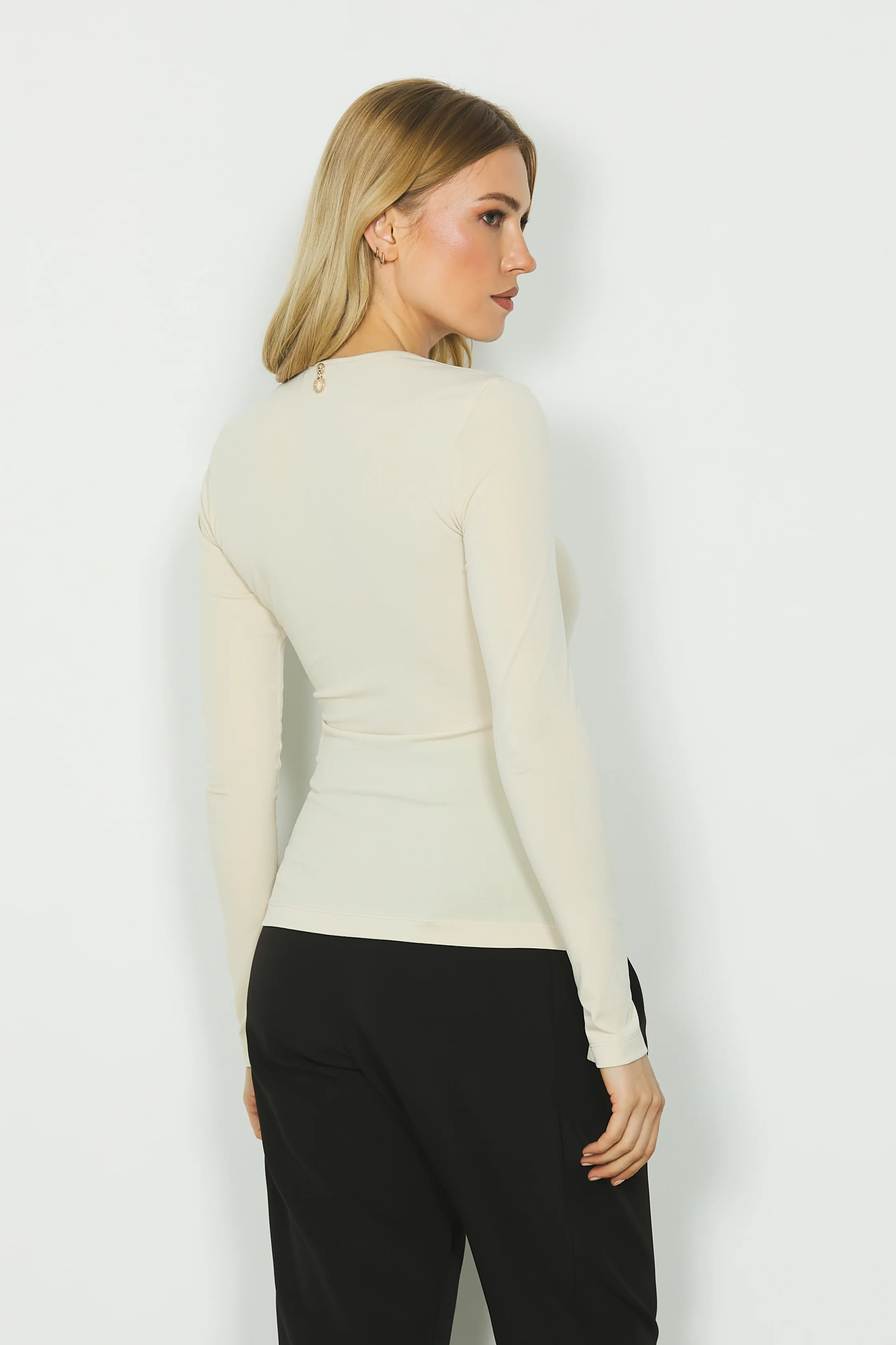 Blusa BRUNA manica lunga con goccia più coulisse seno - Image 3