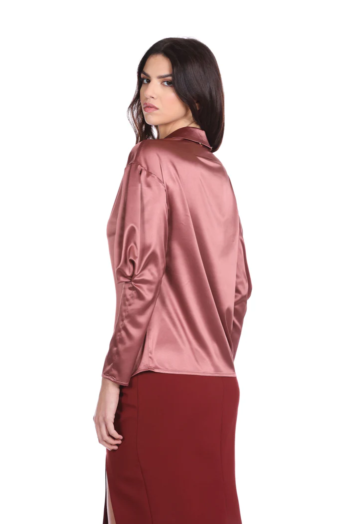 Blusa CRUSETTYN manica lunga con pinces più finta abbotonatura - Image 7