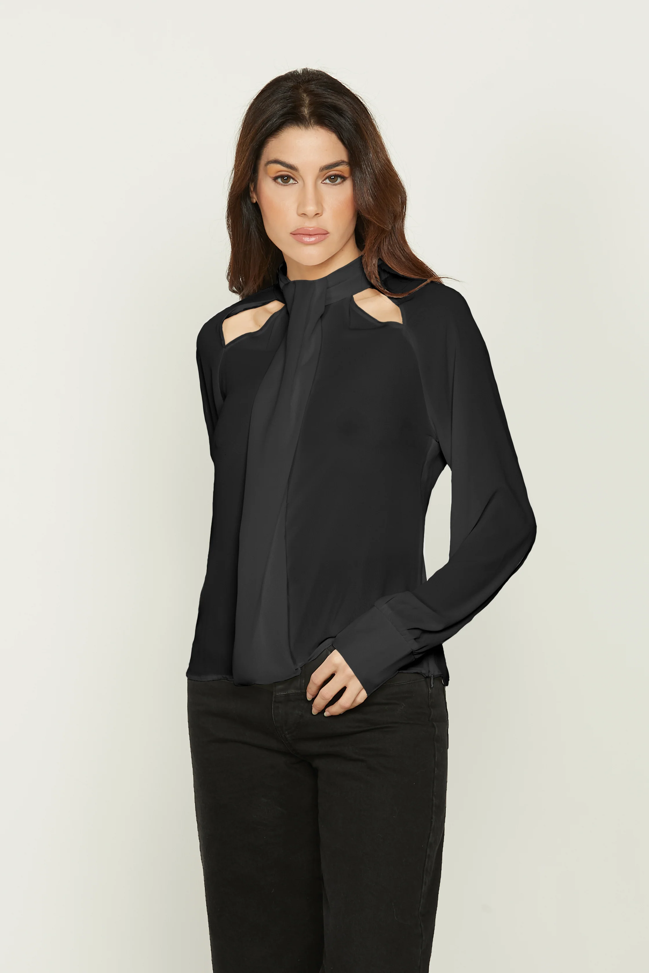 Blusa DAKOTA manica lunga con aperture più fusciacca finta più zip fondo - Image 4