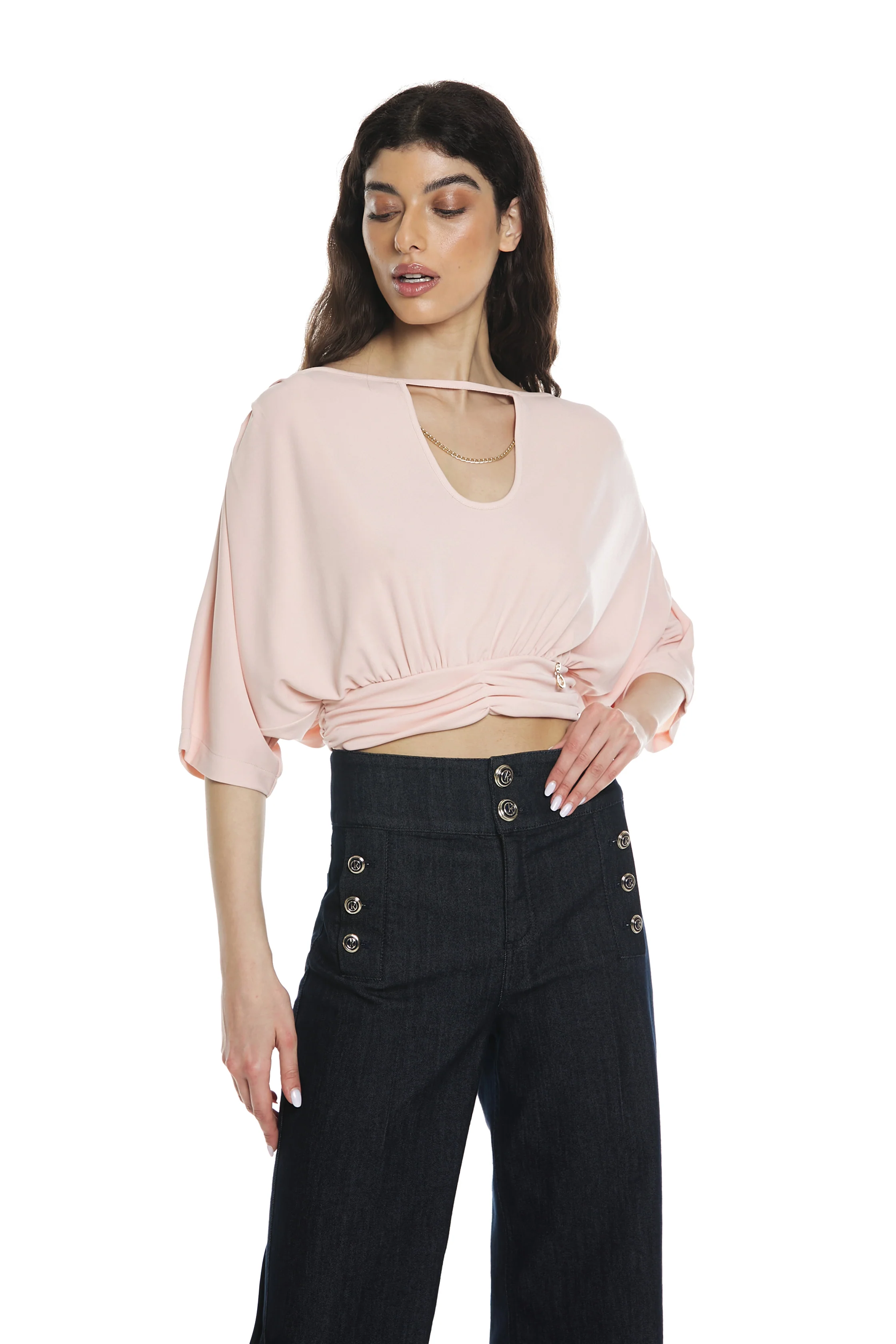 Blusa DIANAS corta m.3/4 pipistrello con incr.schiena più goccia più catena - Image 2