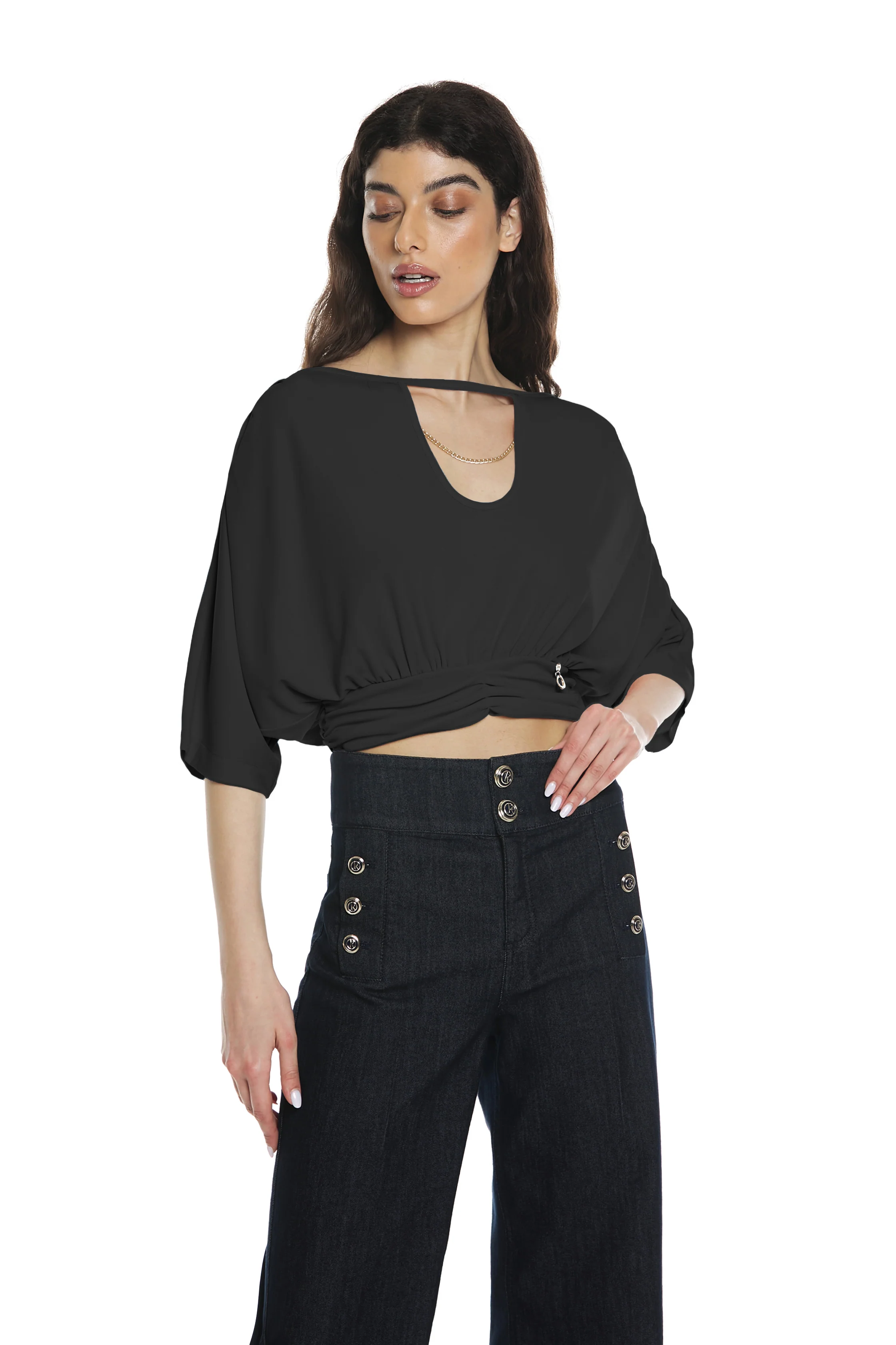 Blusa DIANAS corta m.3/4 pipistrello con incr.schiena più goccia più catena - Image 6