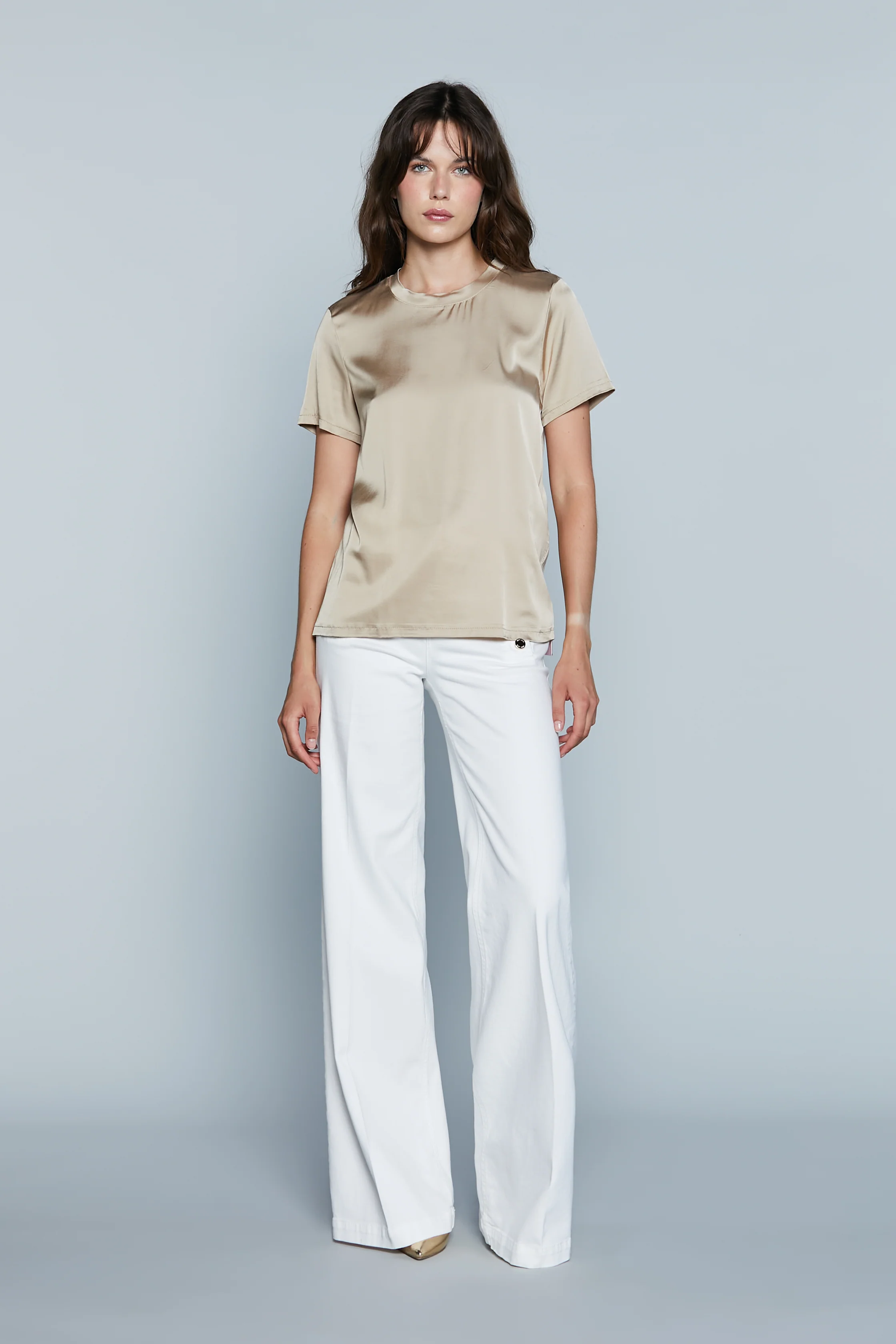 Blusa ERMIONE in raso mezza manica - Image 4