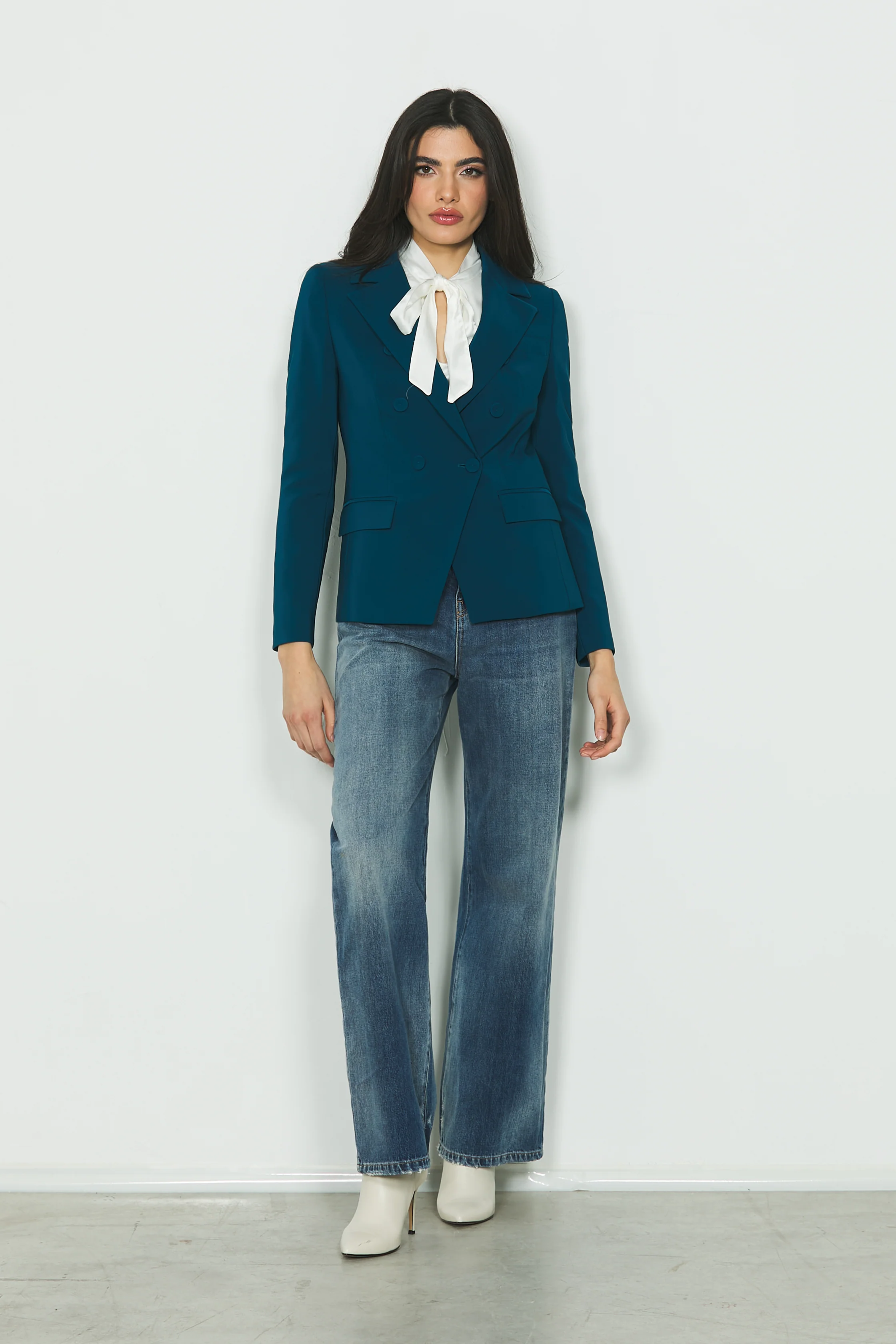Blusa INGRID manica lunga con arricci più goccia seno più fusciacca - Image 4
