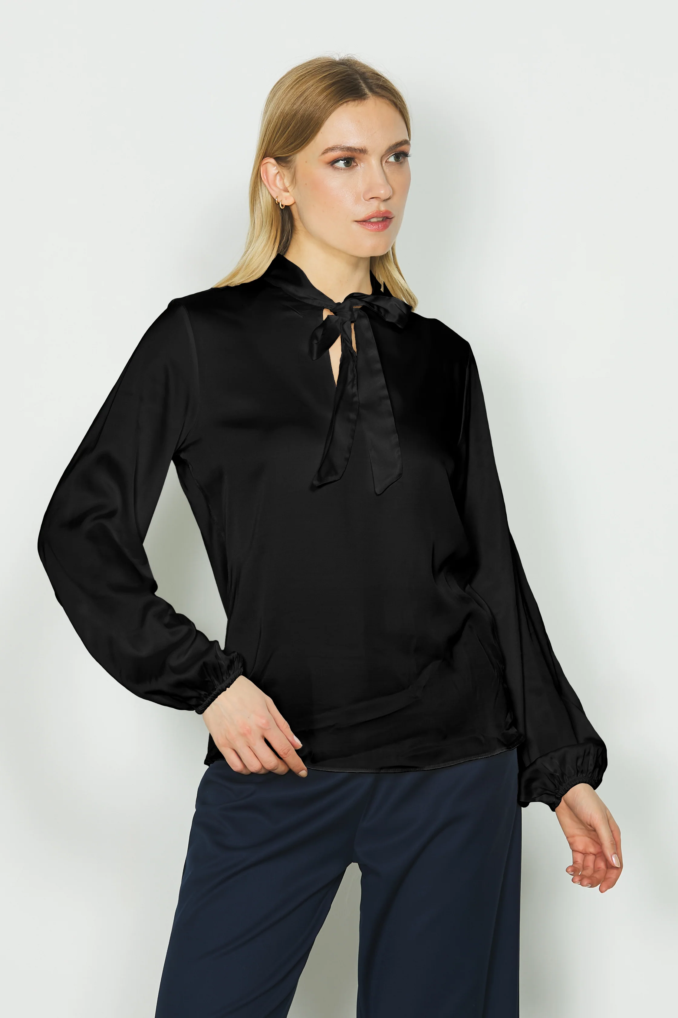 Blusa INGRID manica lunga con arricci più goccia seno più fusciacca - Image 5