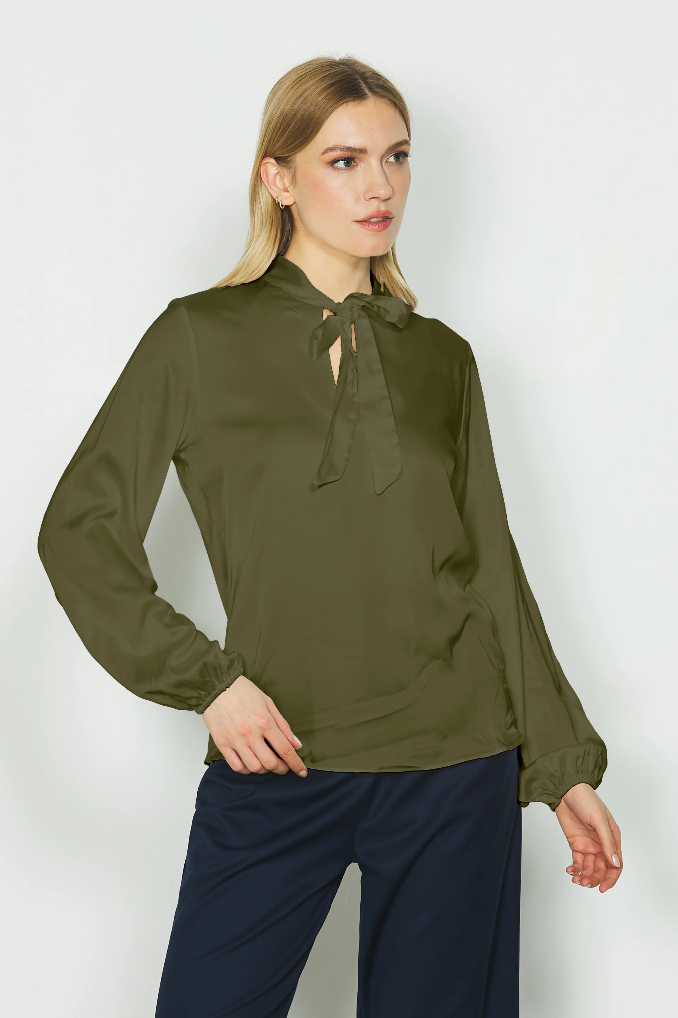Blusa INGRID manica lunga con arricci più goccia seno più fusciacca - Image 7