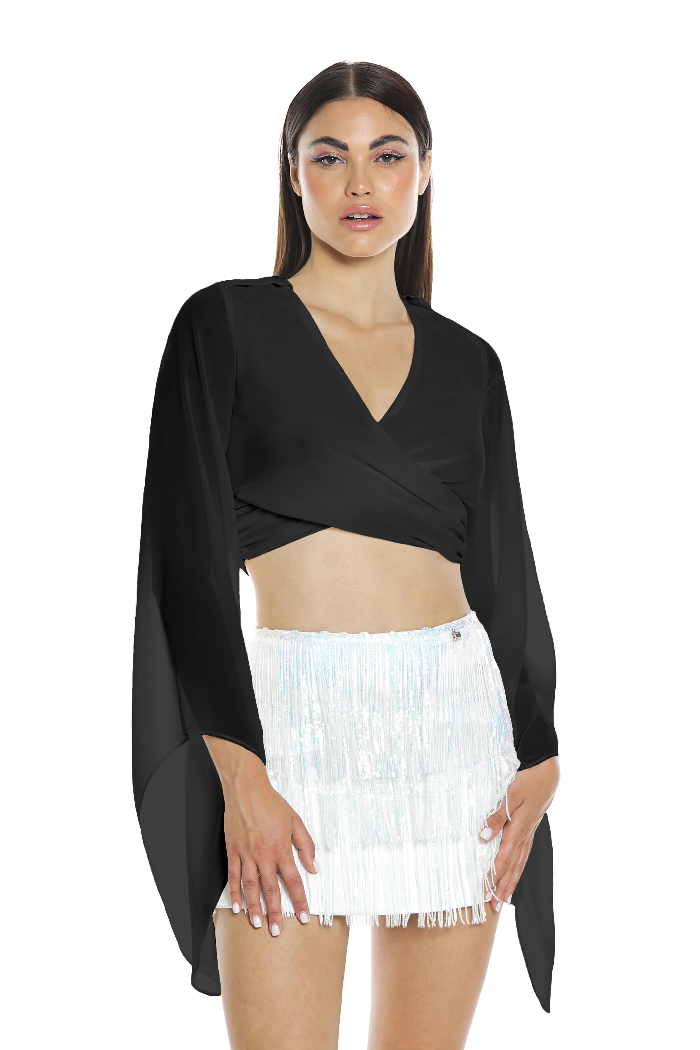 Blusa KEENE manica lunga rinascimentale sc.v incrocio con laccio dietro più zip retro - Image 6