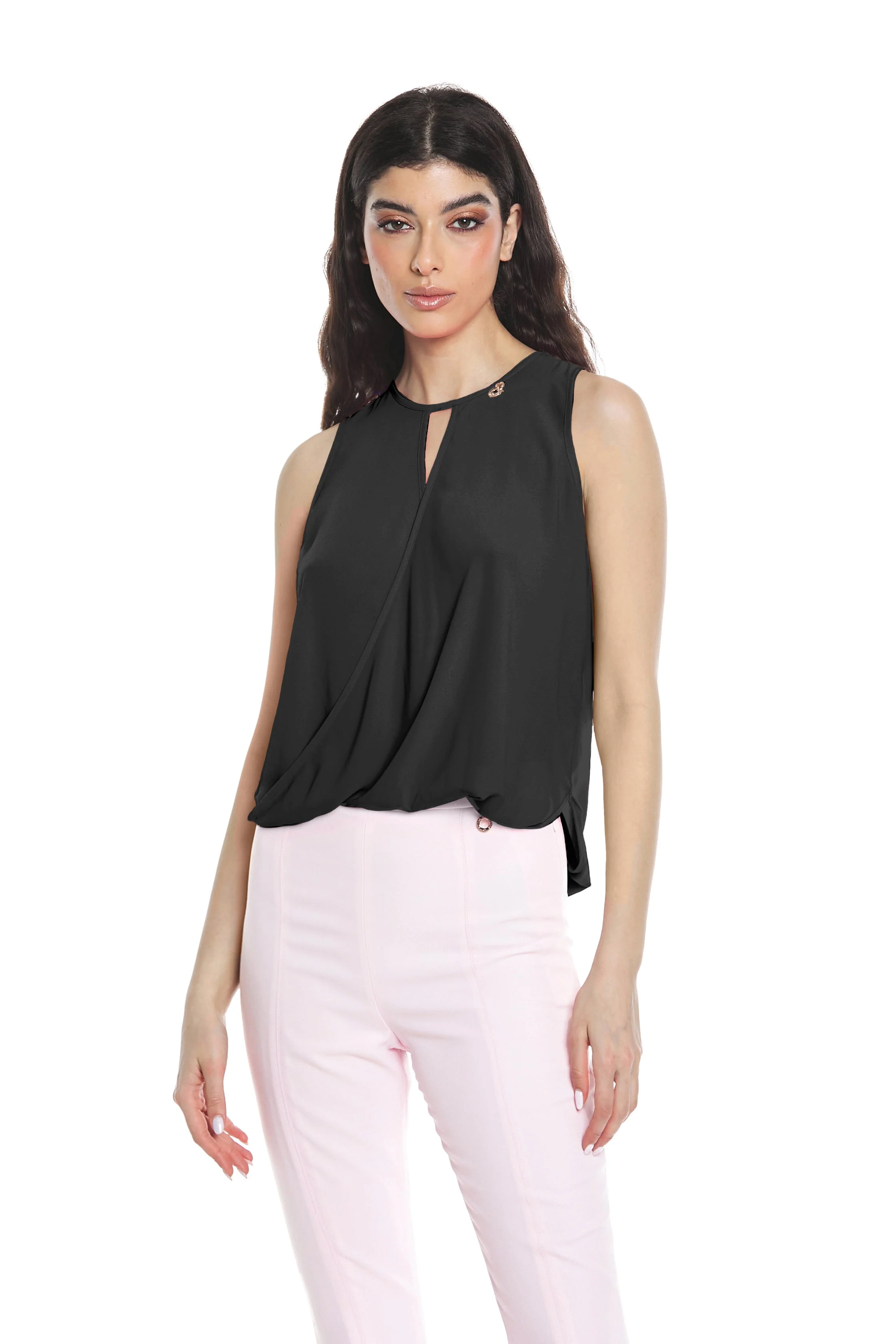 Blusa RUKAN senza manica doppio scollo incrocio - Image 6
