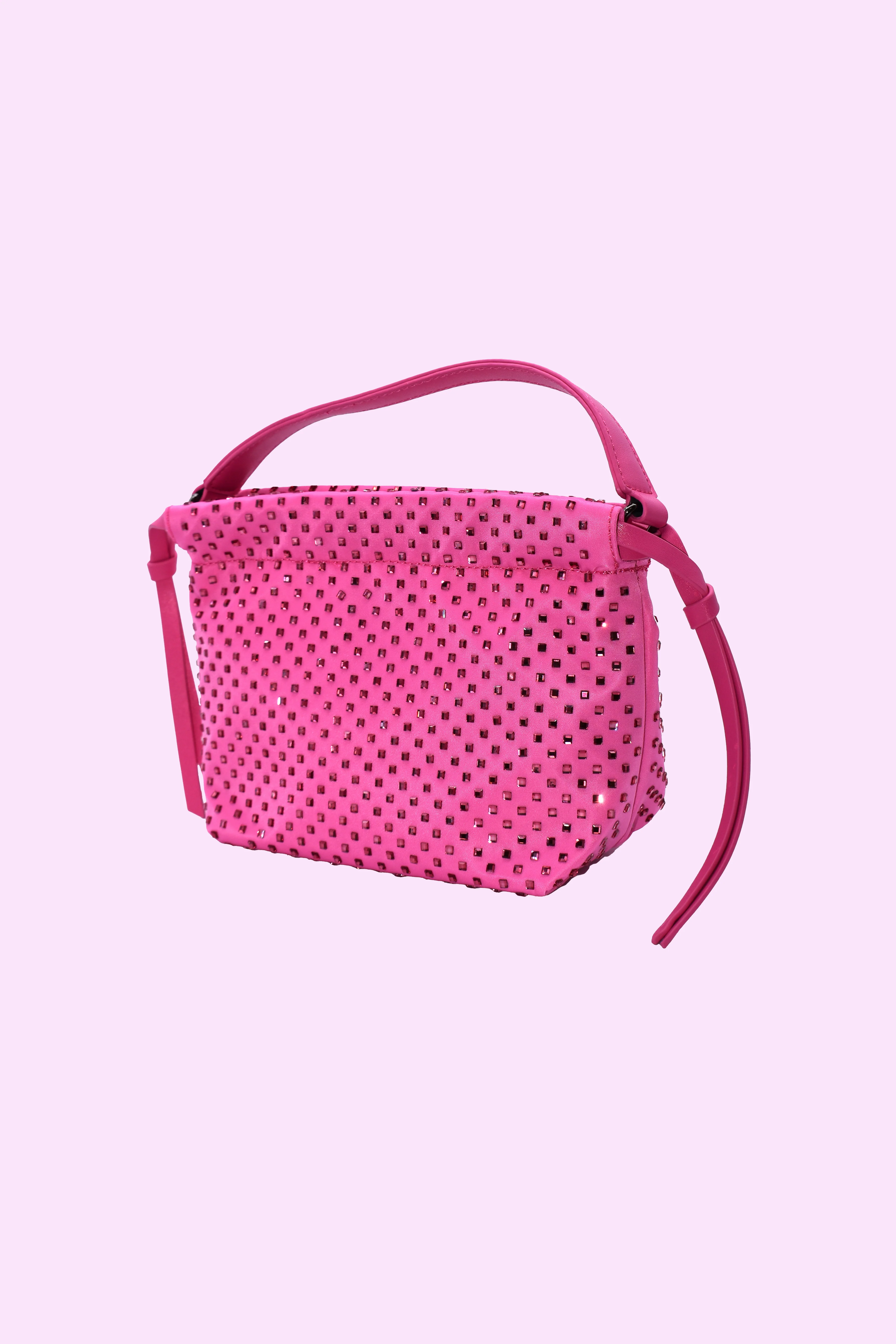 Borsa DIAMOND secchiello 1 manico ecopelle più tracolla catena più strass neopr. - Image 2