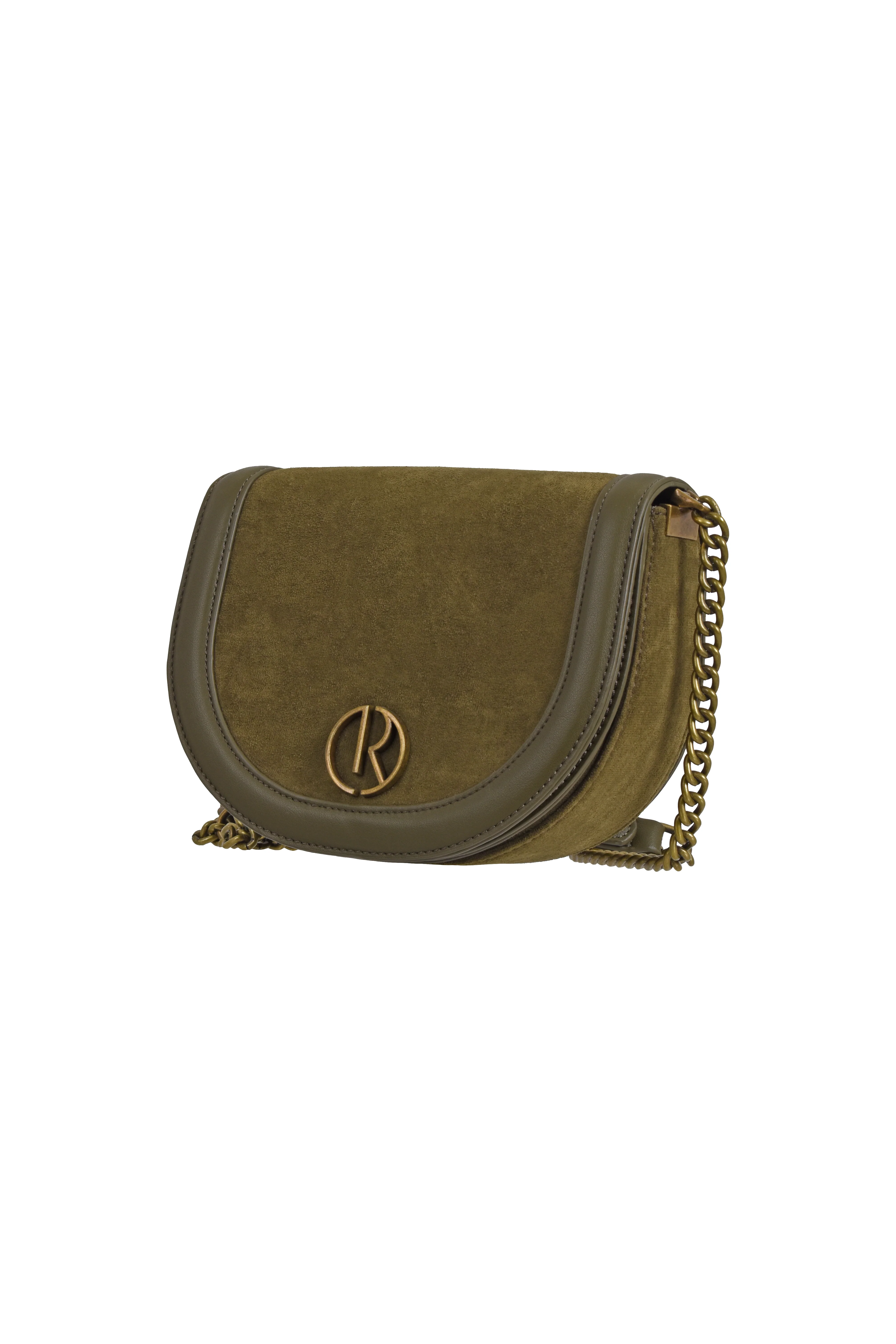 Borsa PINKASA_A con Tracolla Catena più Logo Ecopelle Scamosciata - Image 2