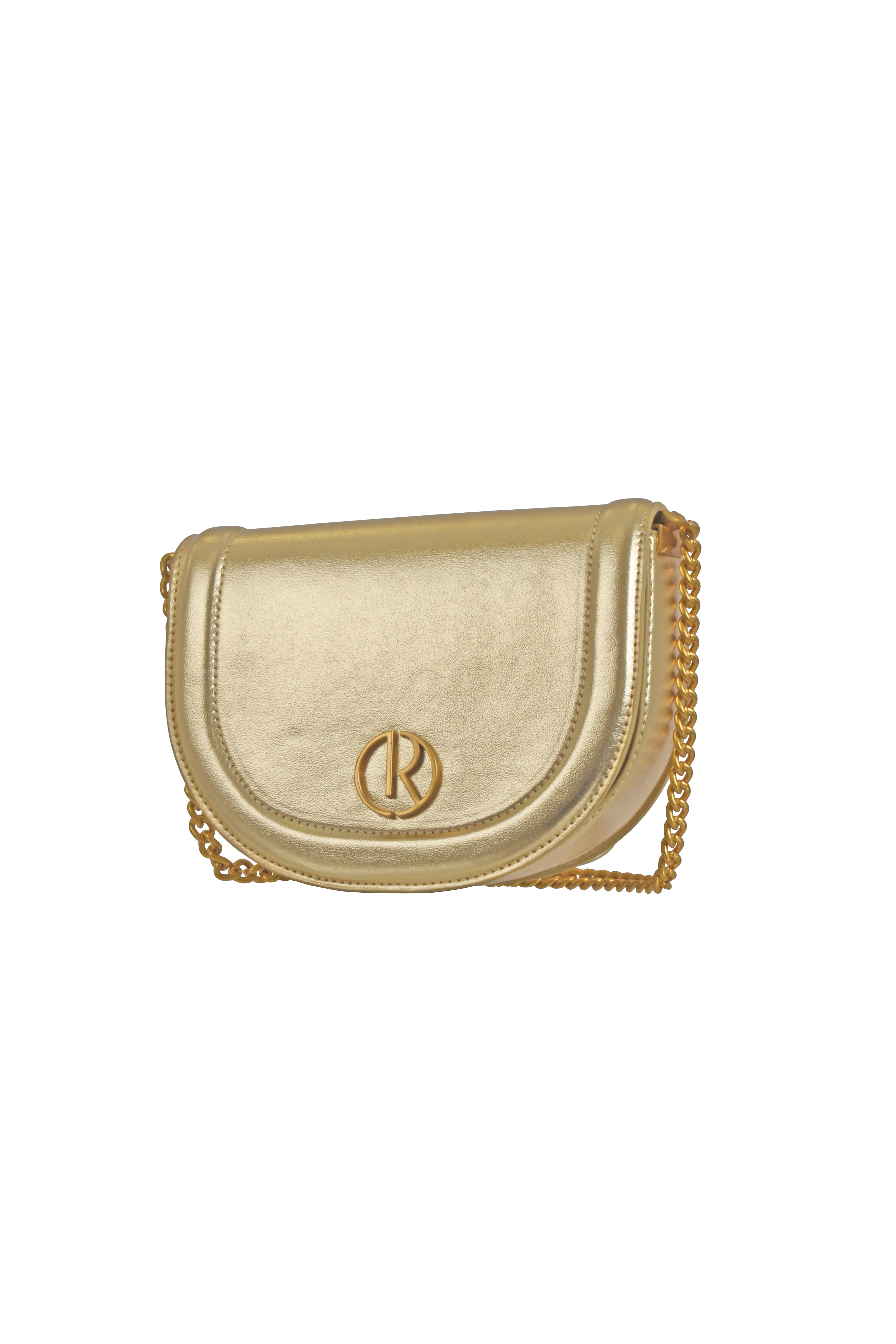 Borsa PINKASA con Tracolla Catena più Logo Ecopelle Metallizzata - Image 2