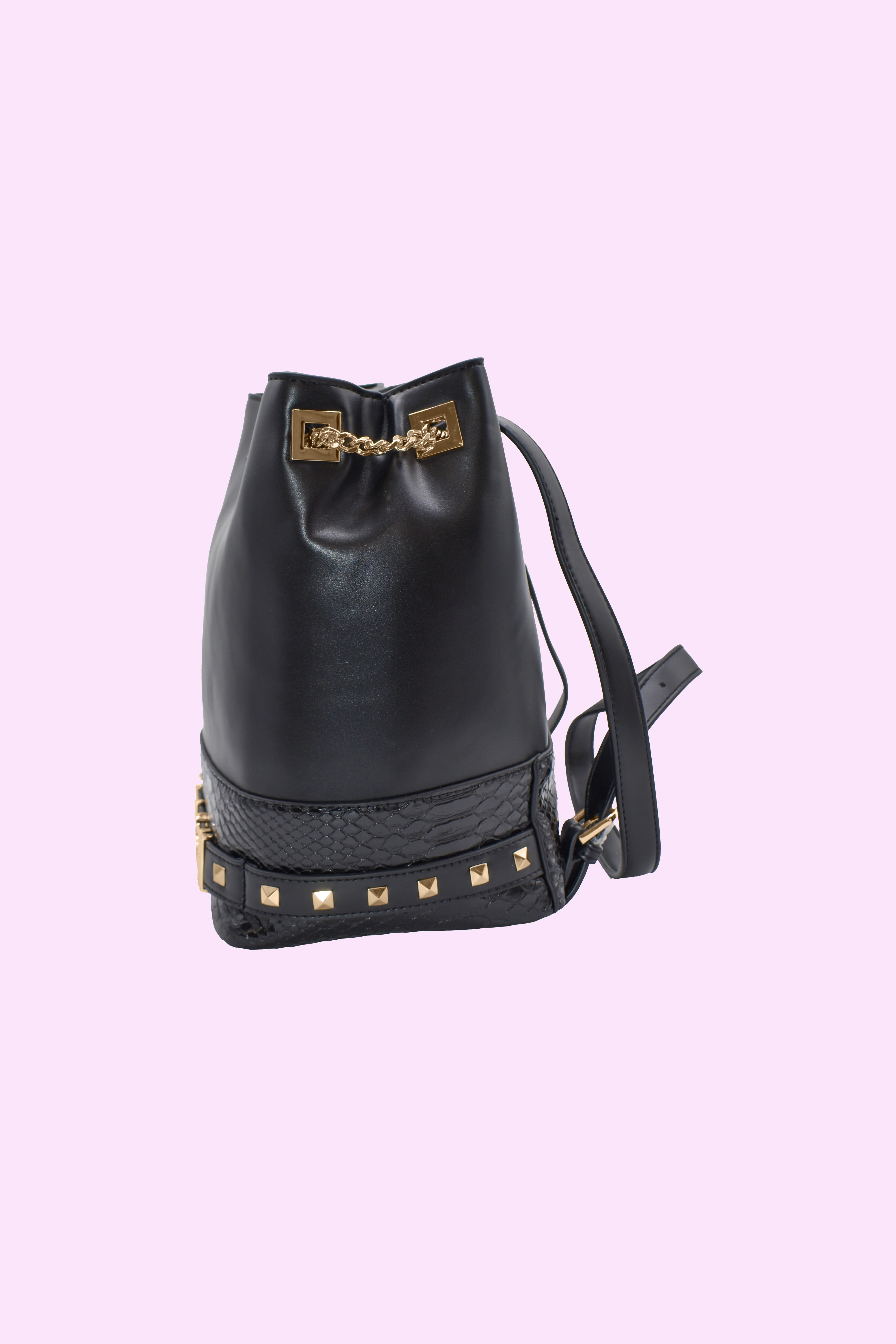 borsa PYTHON_SECCHIELLO zaino con catene più dett.logo più borchie ecopelle - Image 3