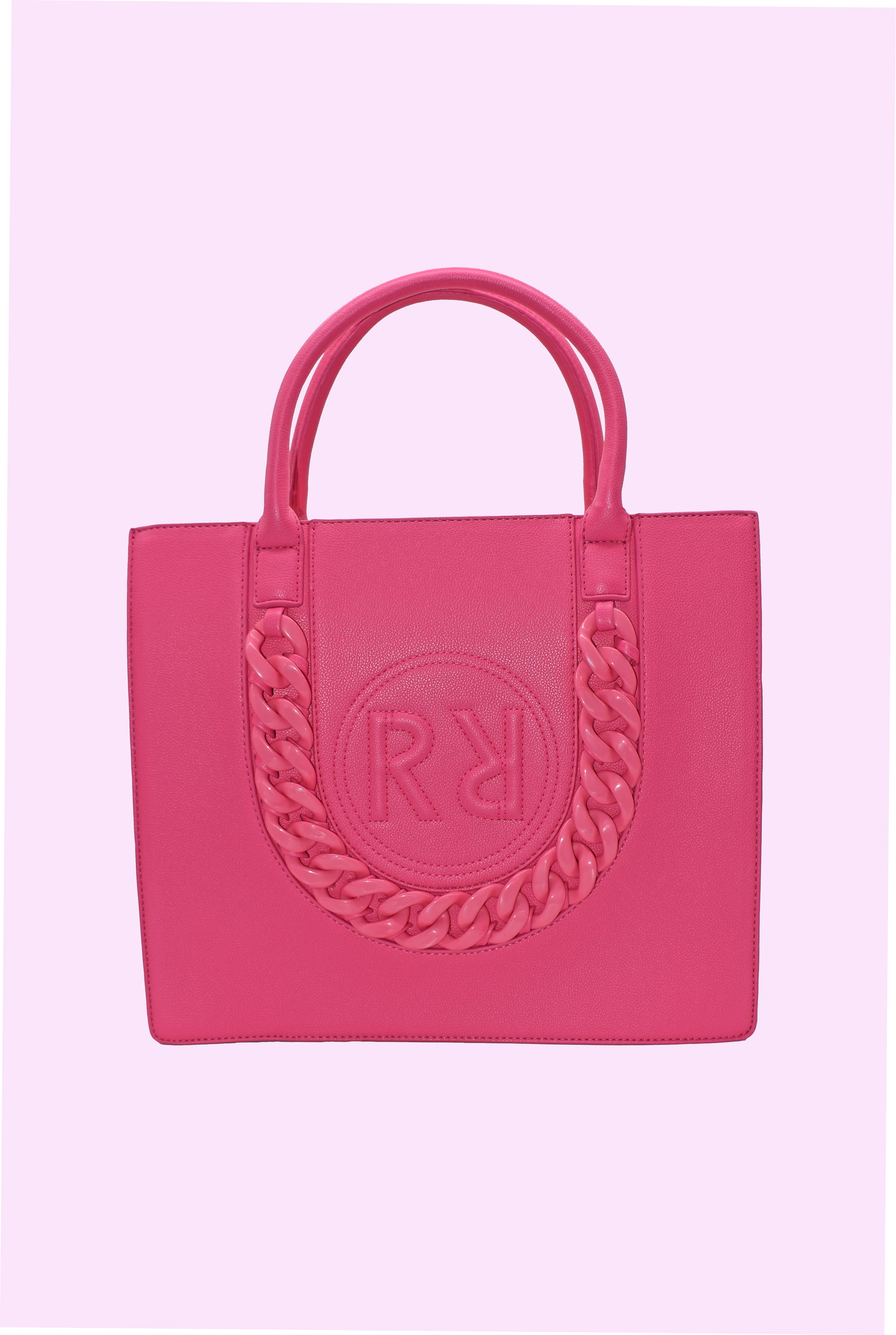 borsa SQUARE 2 manici più zip con intreccio più impunture logo ecopelle