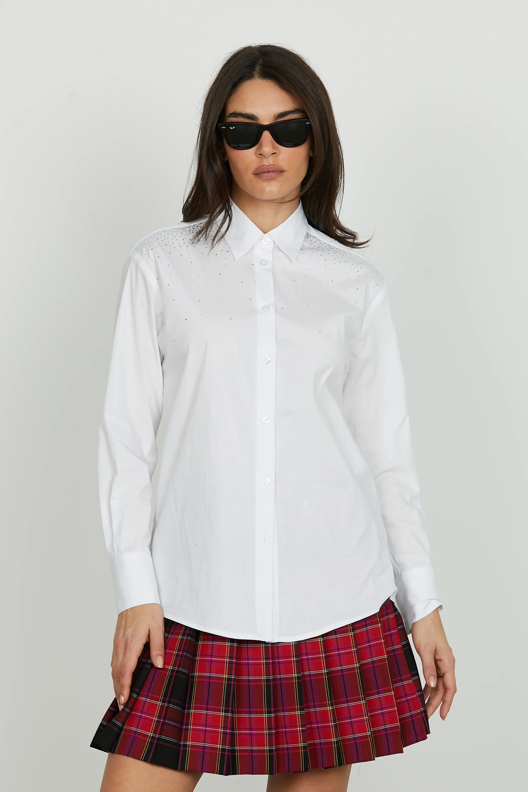 Camicia ASTERIAS_B manica lunga con strass