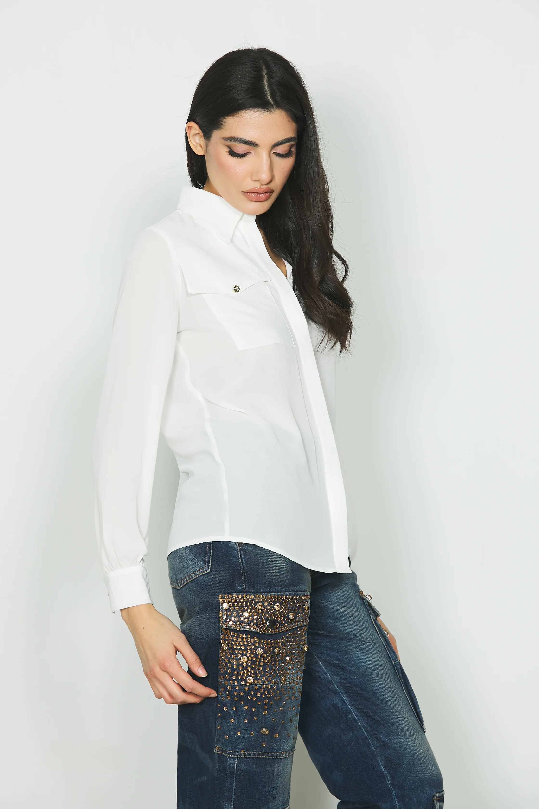 Camicia BRIGITTEN manica lunga con tasche più patte - Image 2