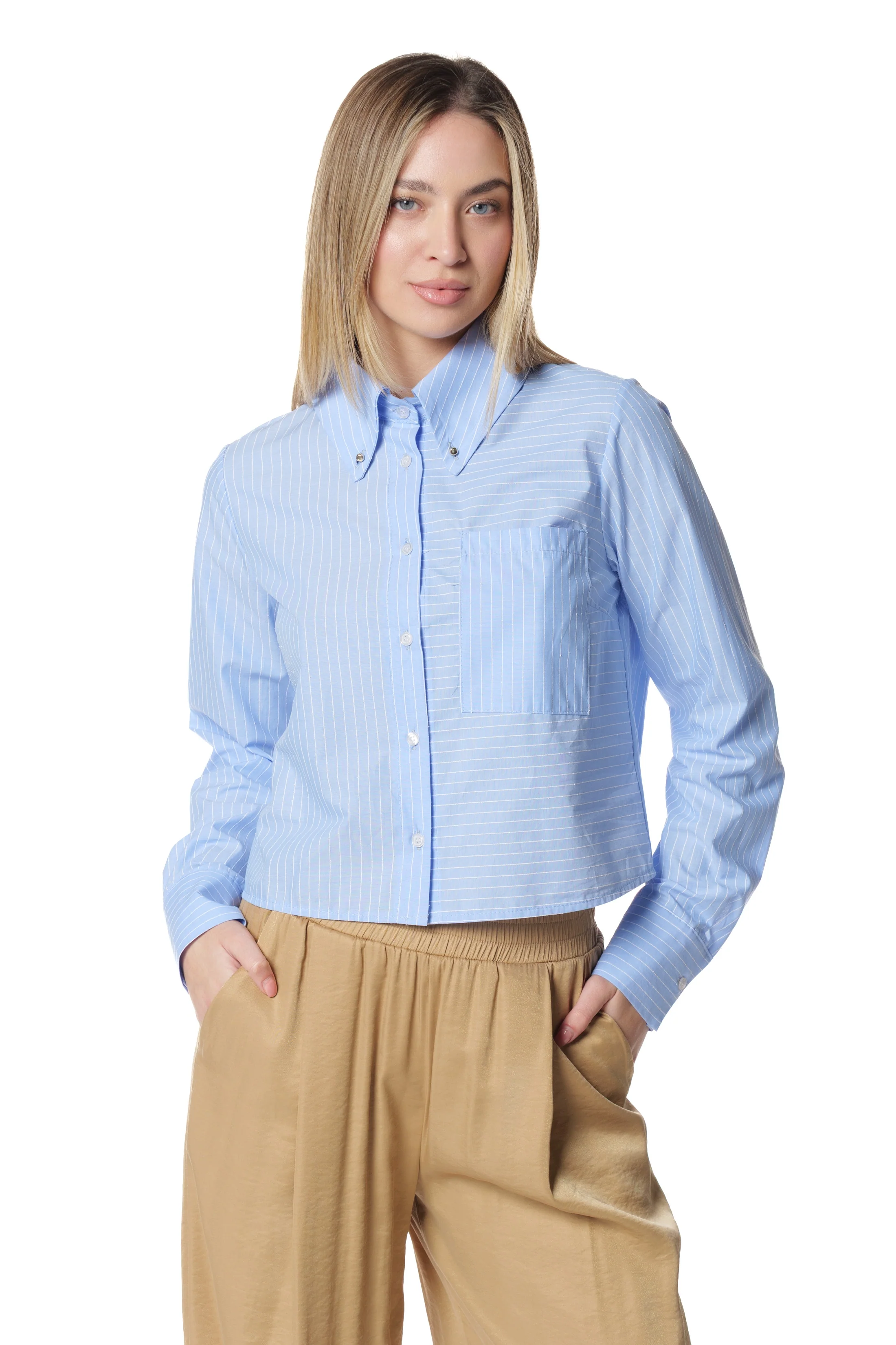 Camicia DARCEY corta maniche lunghe righe - Image 4