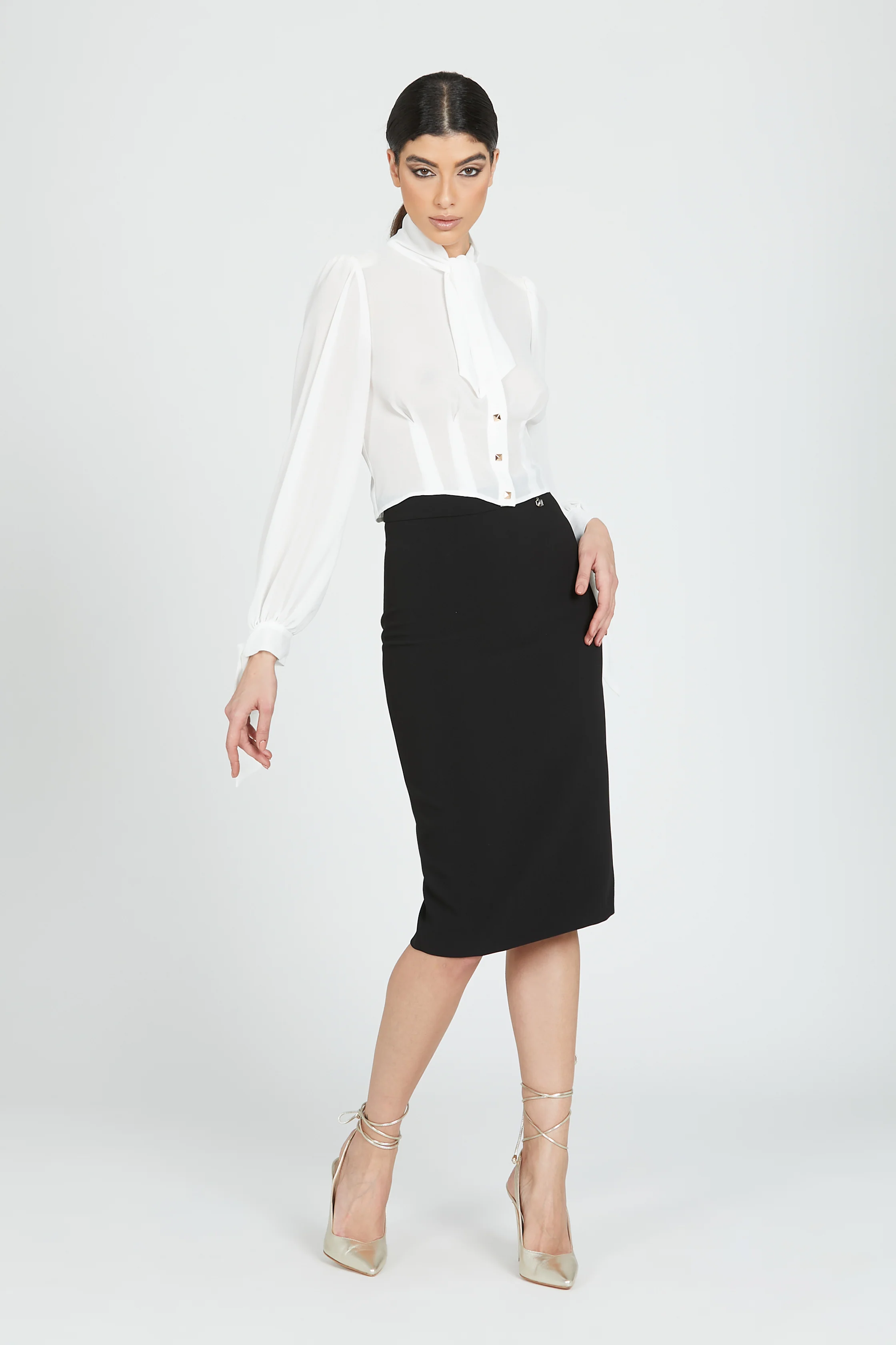 Camicia ISTORE corta manica lunga con fusciacca più bottoncini piramidali - Image 5