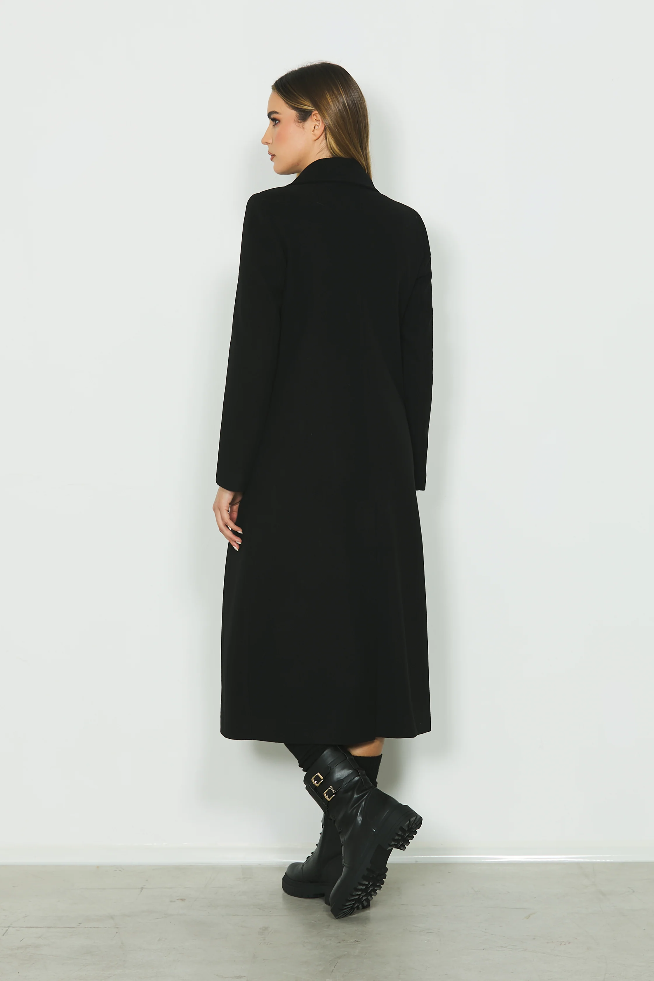 Cappotto CHASITY lungo manica lunga doppio petto con tasche più patte - Image 3