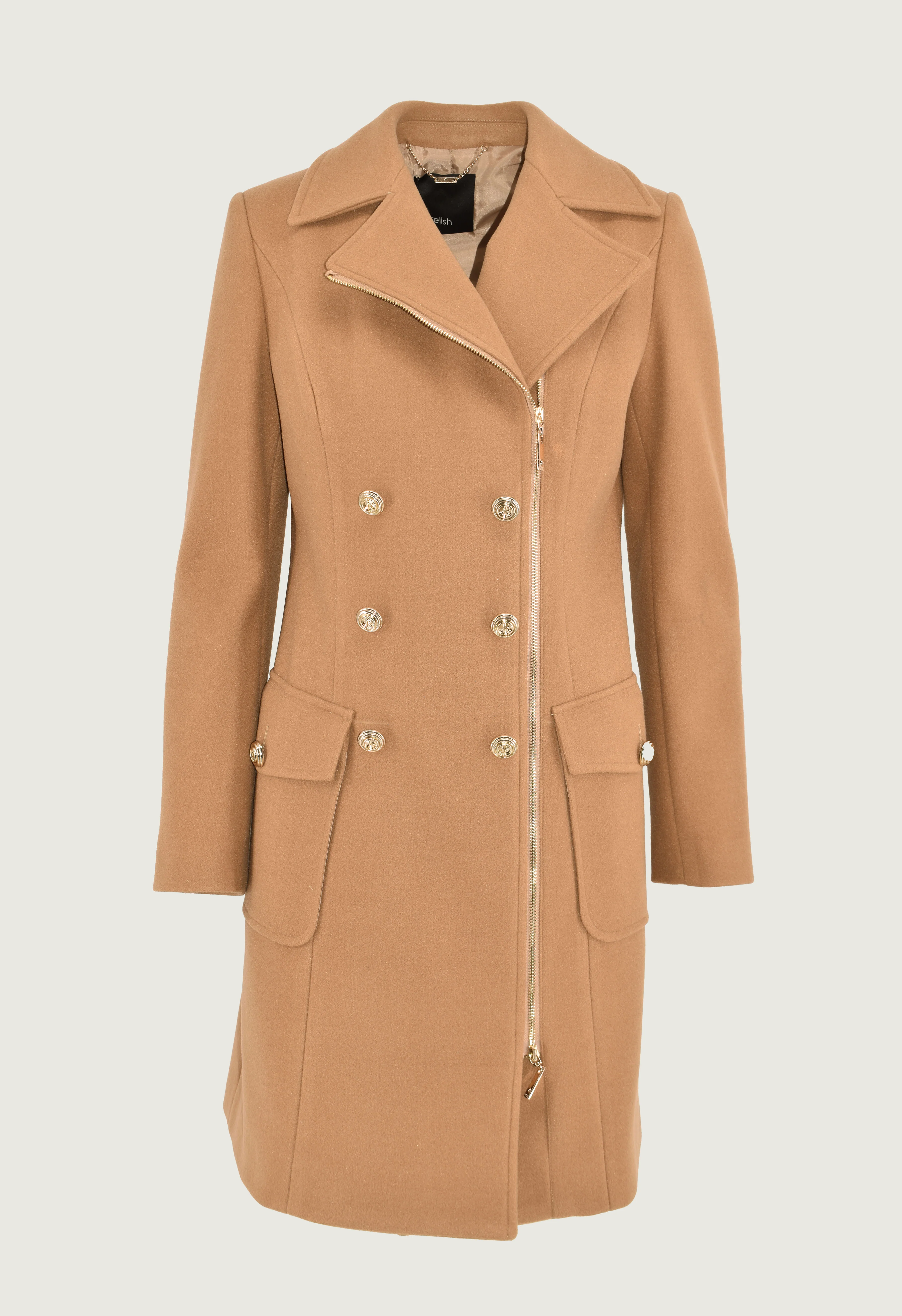 Cappotto CISEI manica lunga doppio petto con zip più bottoni più tasche - Image 7