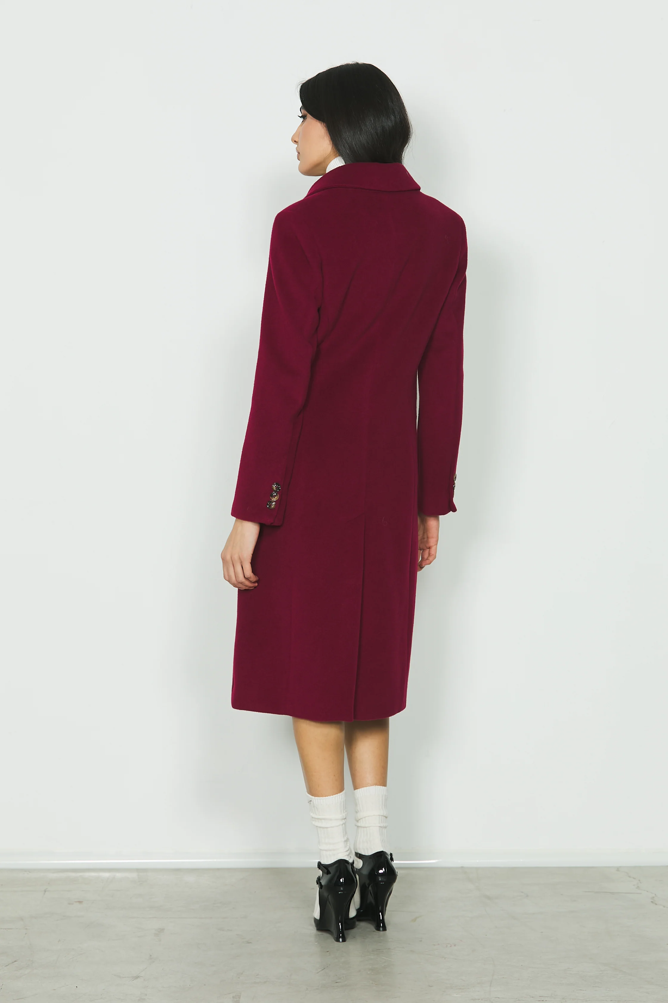 Cappotto LILY lungo manica lunga doppio petto con tasche - Image 4