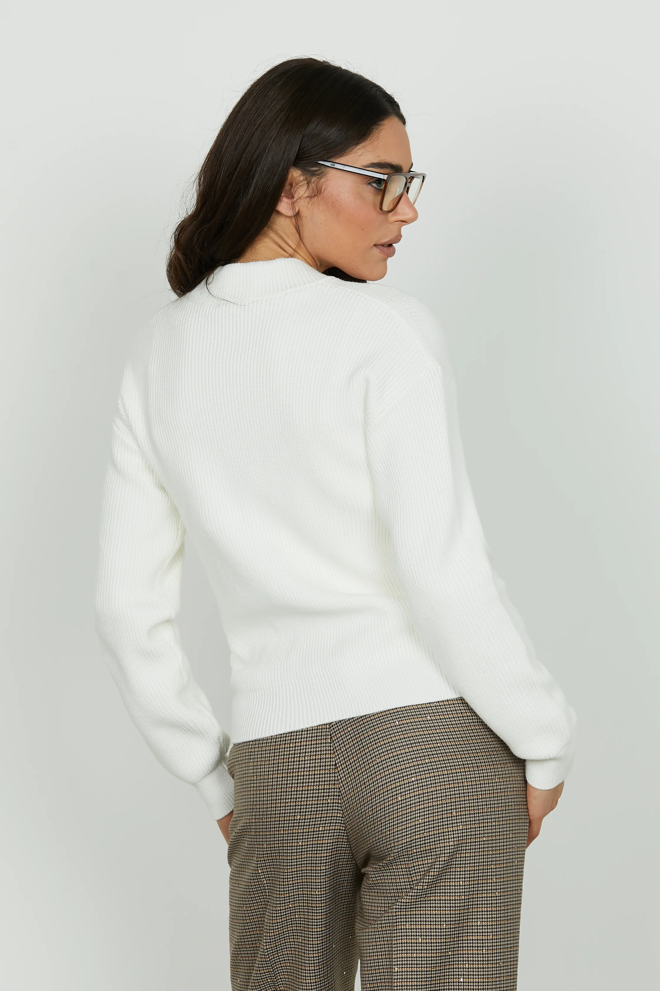 Cardigan CASTELROSSO manica lunga con zip più tasche più cinturini ecopelle - Image 3