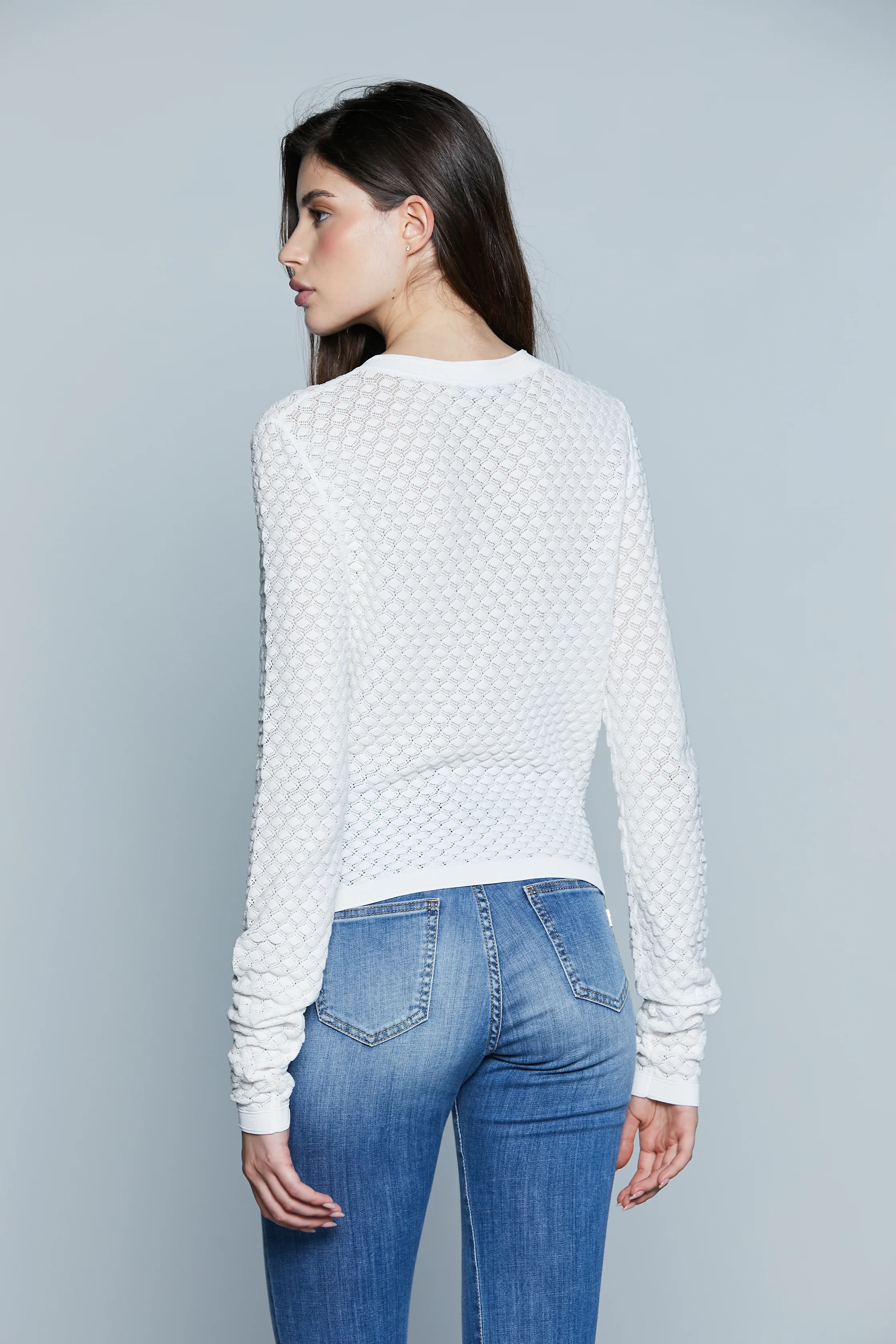 Cardigan DALLAS M/L con Taschini Lav. Nido D'Ape - Image 3