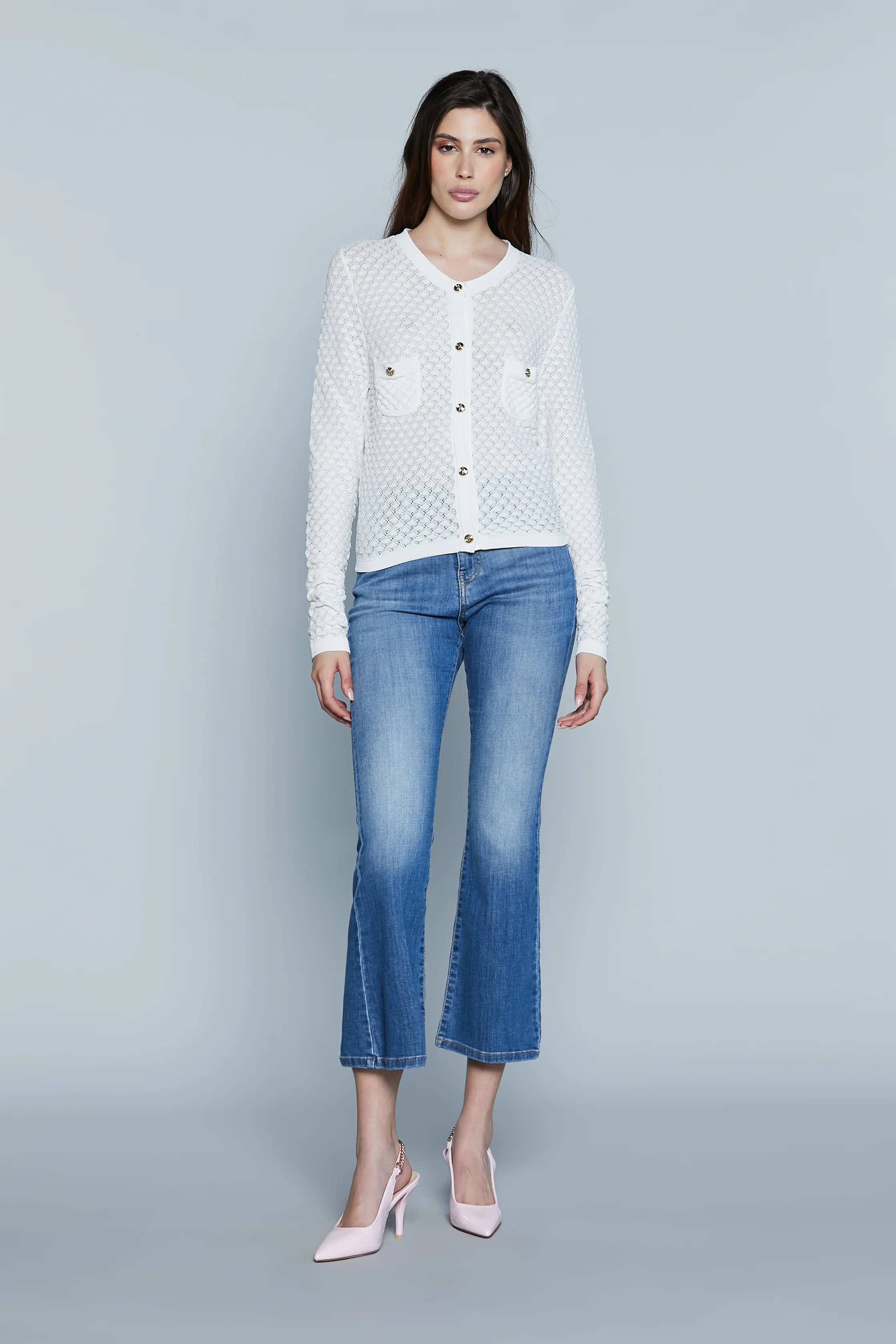 Cardigan DALLAS M/L con Taschini Lav. Nido D'Ape - Image 5