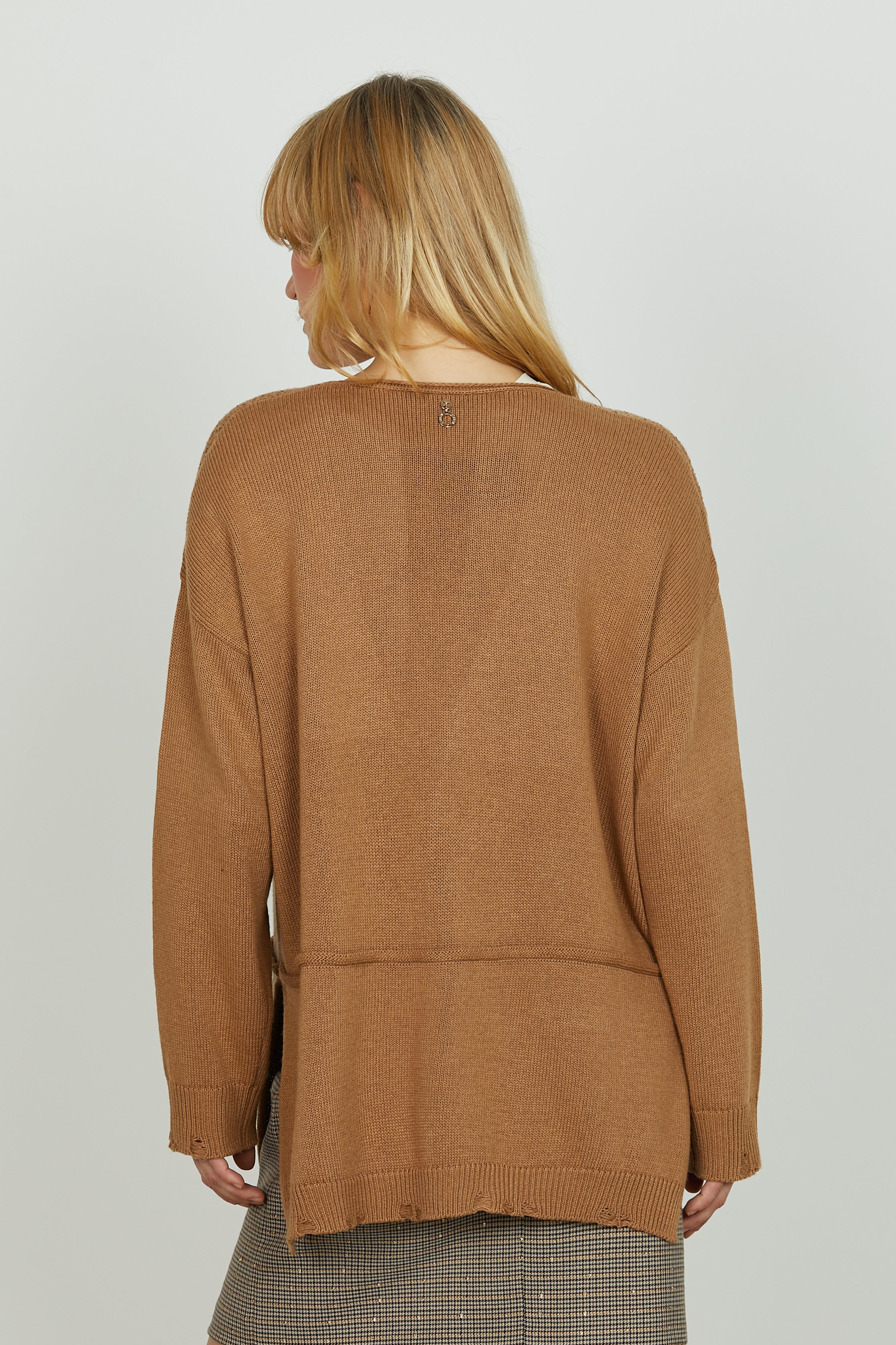 Cardigan MILOS lungo manica lunga con tasche più strass più rotture - Image 3