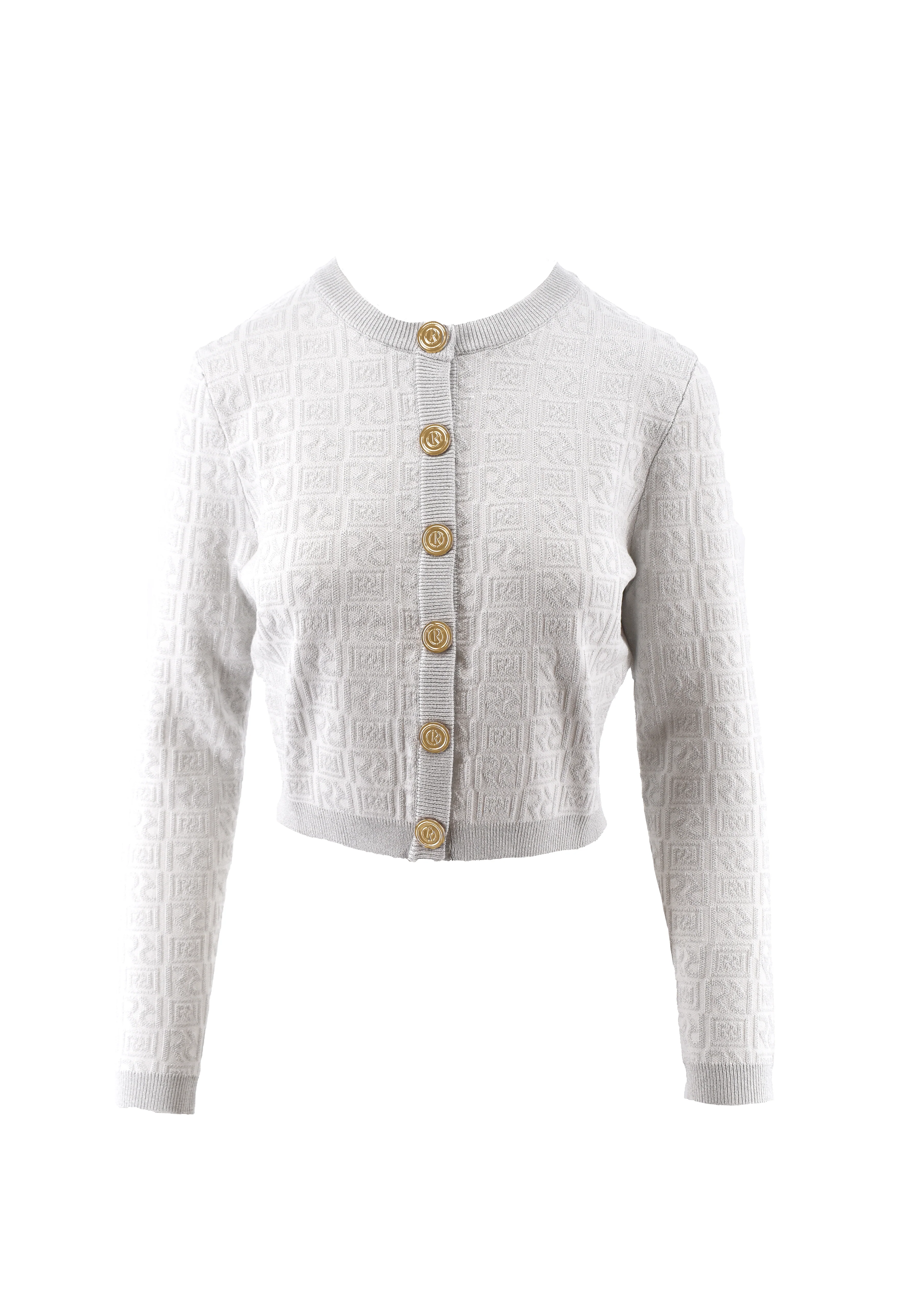 Cardigan MINERVINO manica lunga logo all over lurex - Image 6