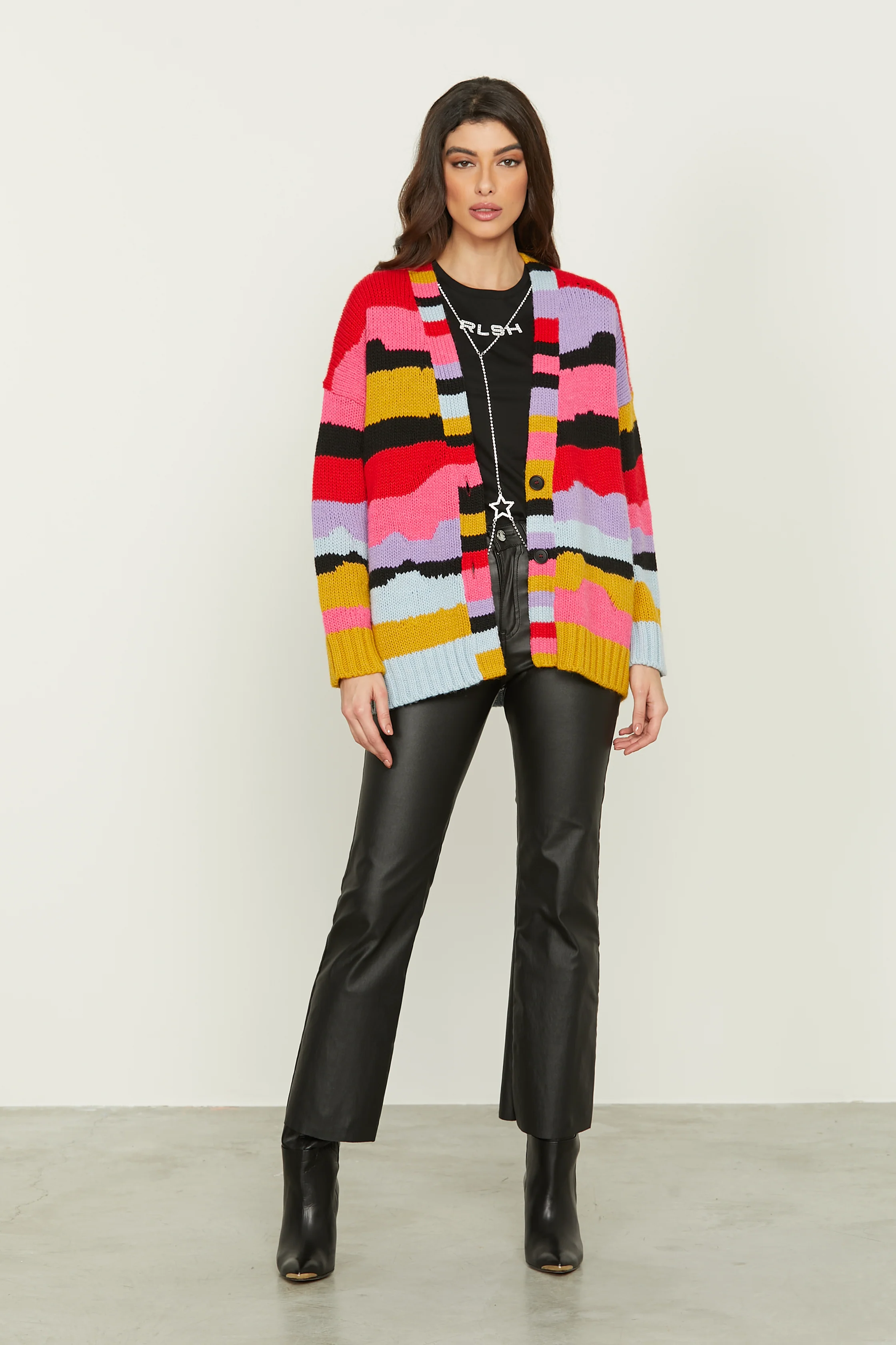 Cardigan TADEA manica lunga over multicolor - Image 5