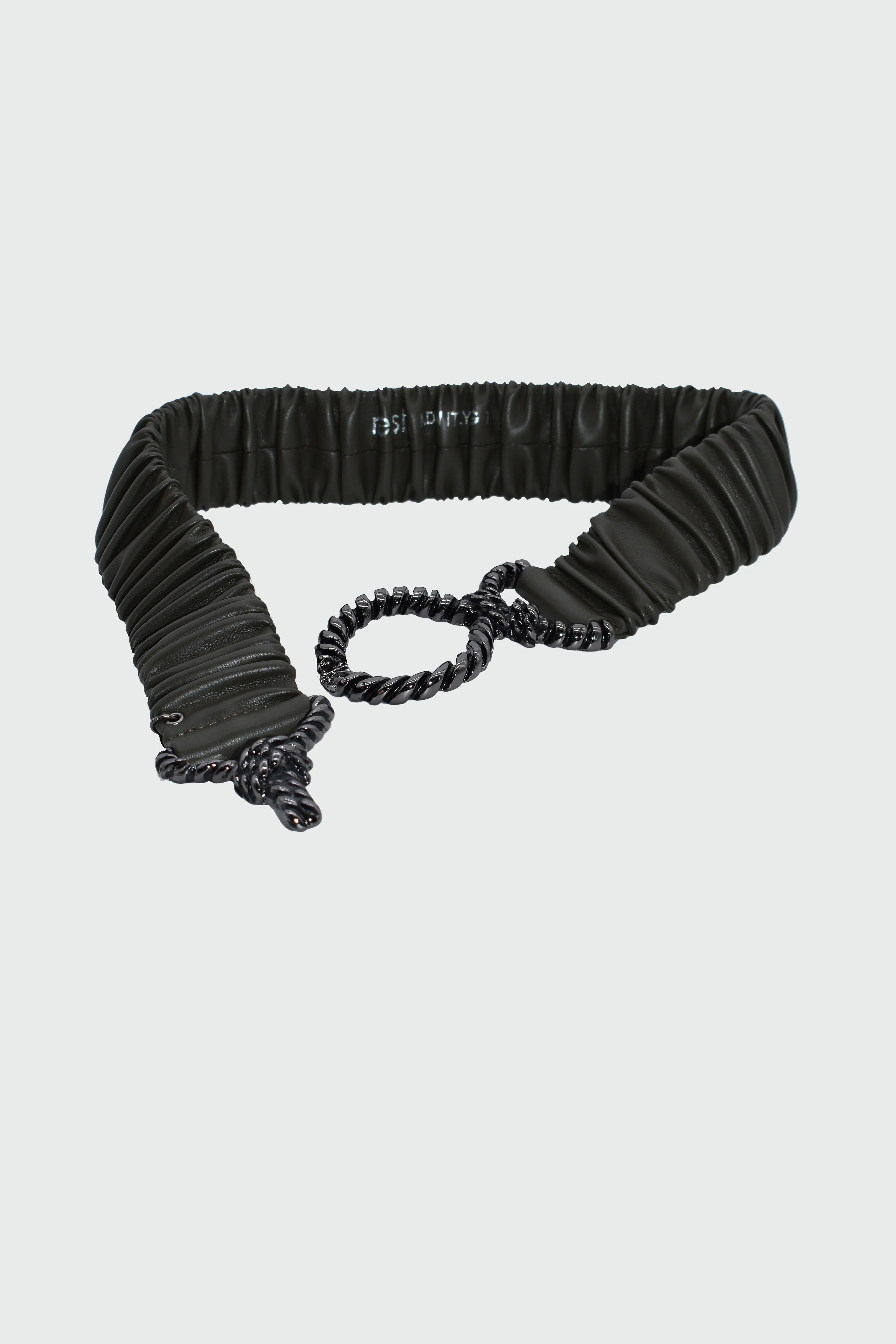 Cintura LOVEL con elastico più fibbia intreccio ecopelle - Image 2