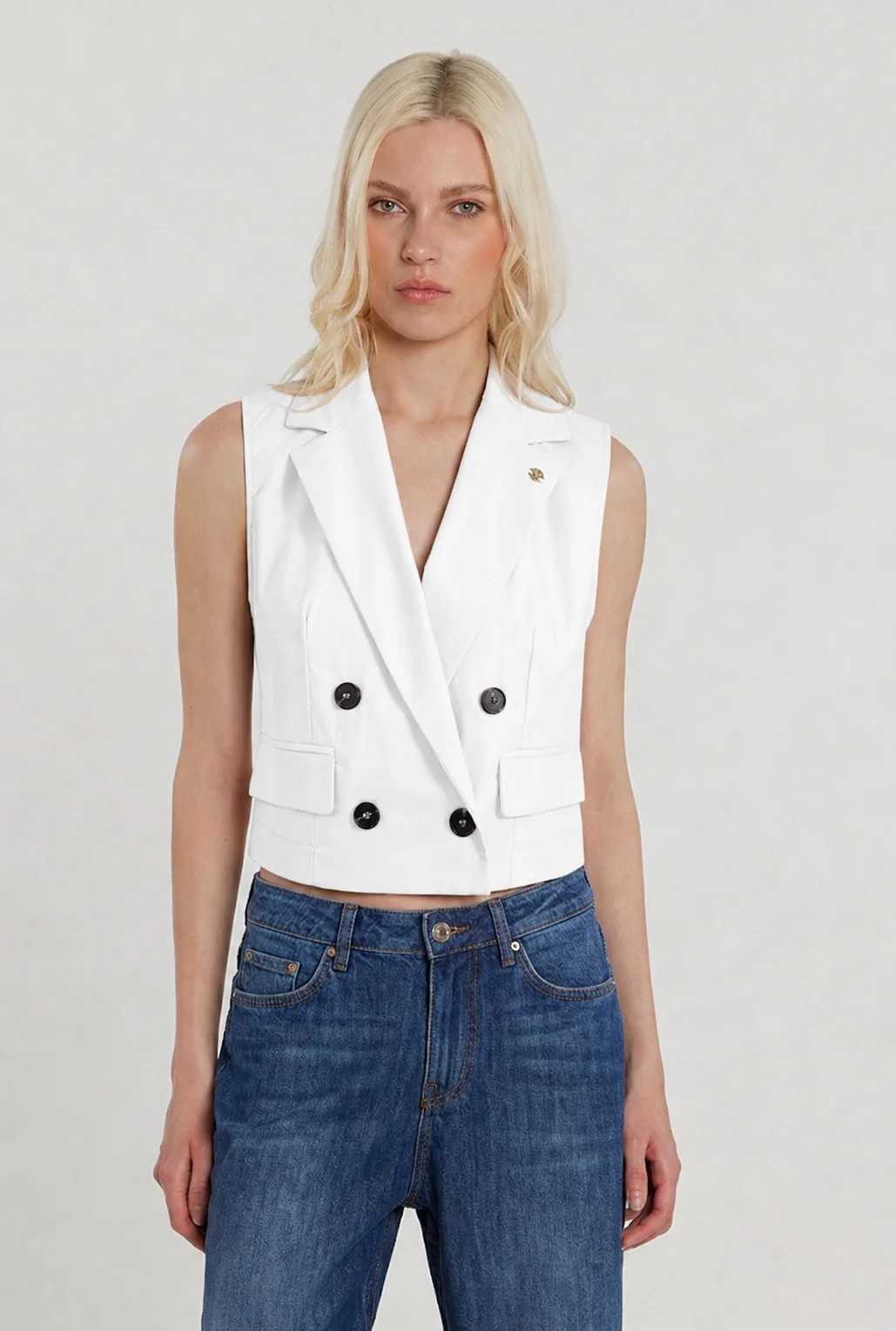 Gilet VITTORIANA doppia abbottonatura  più  patte gabardine - Image 3