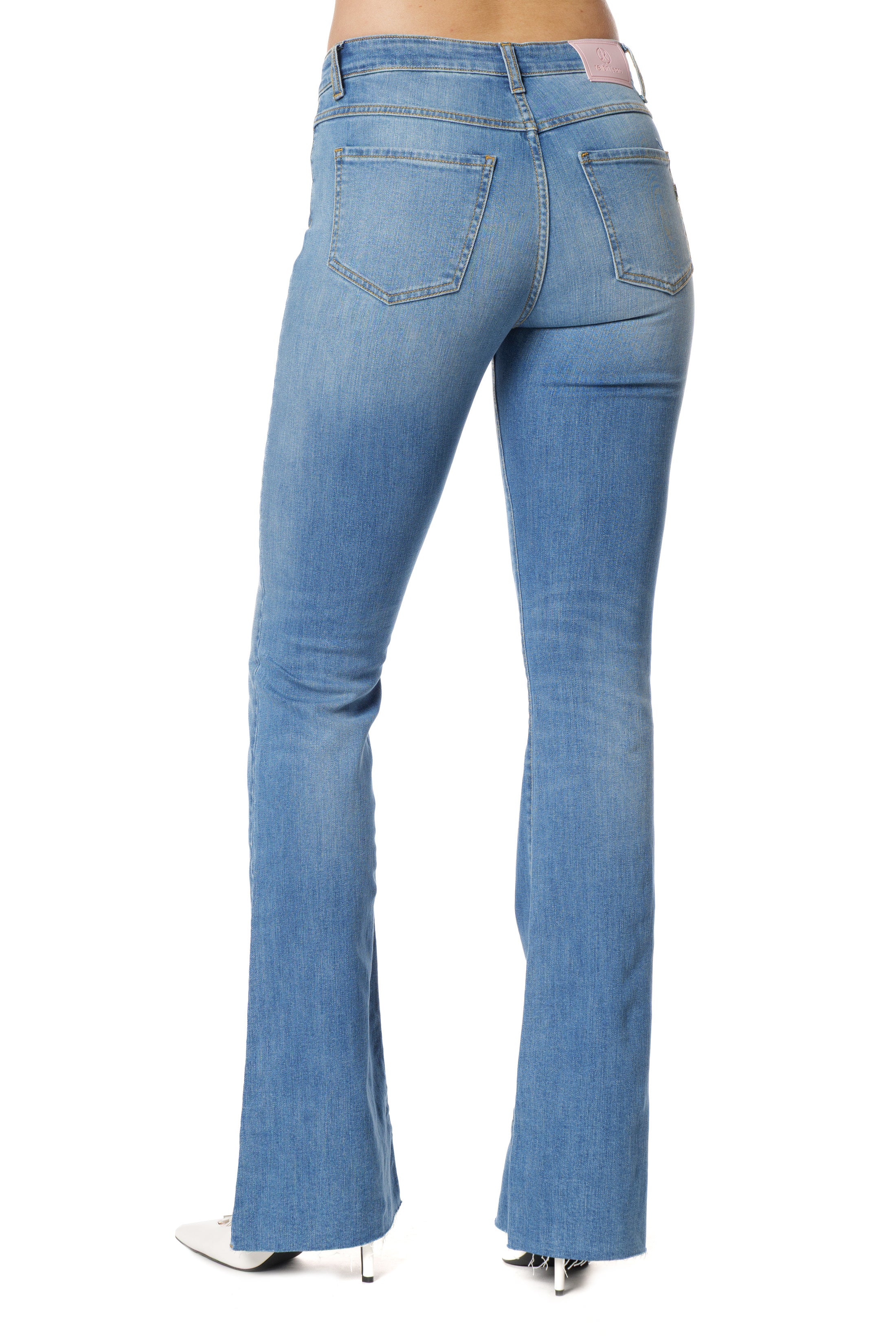 Jeans SCHIFFER_27 Vita Media con F.Do Sfrangiato 5 Ts Flaire Fit Denim - Image 4