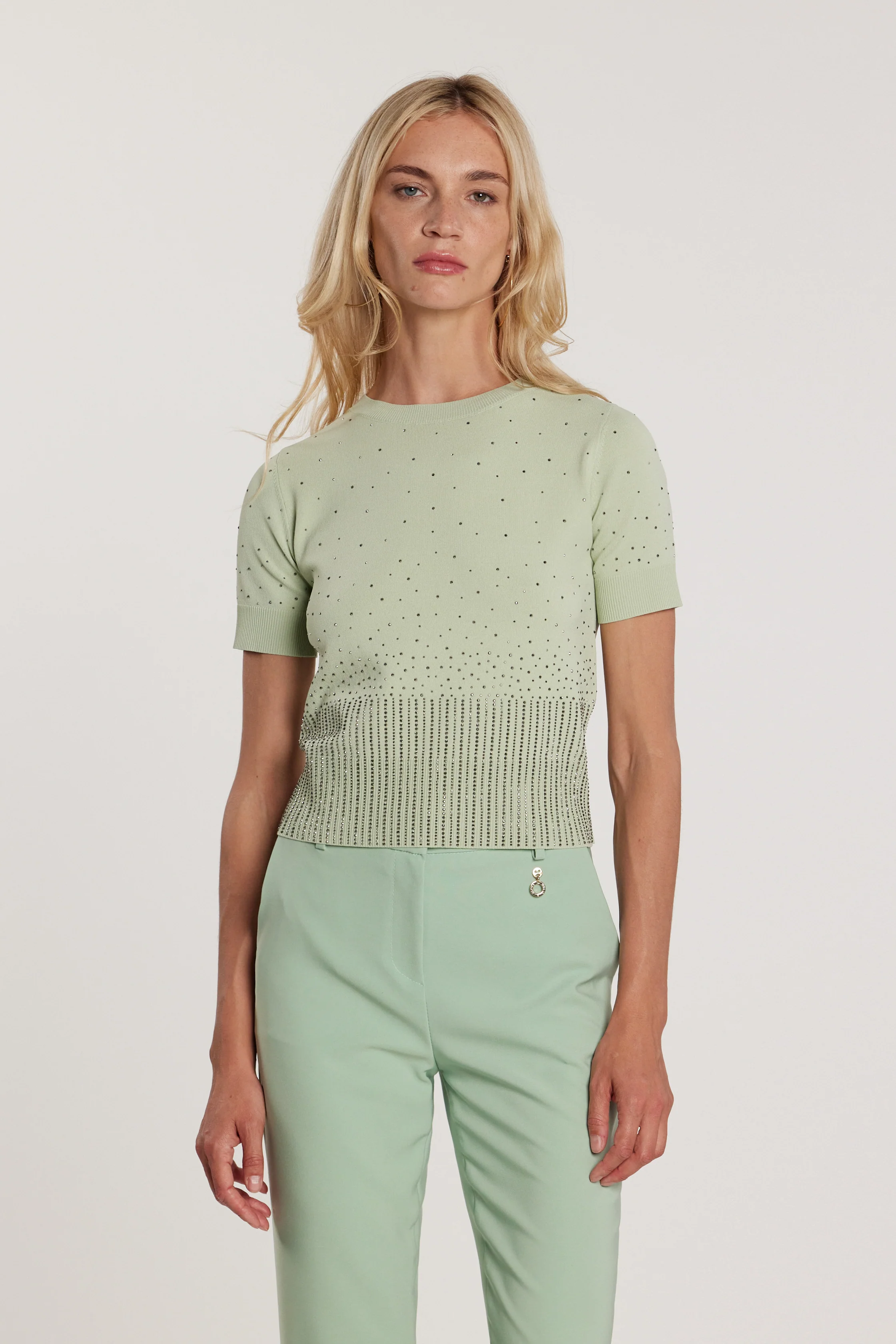 Maglia BLUNT maniche corte girocollo con applicazioni strass