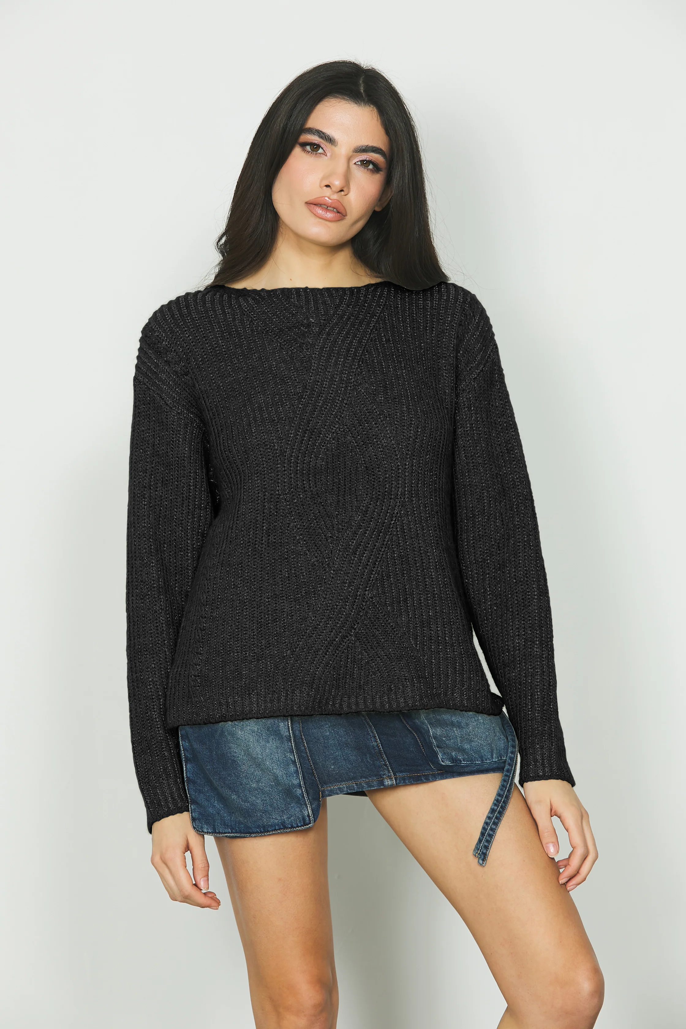 Maglia CAMARA manica lunga con lavorazione trecce più lurex - Image 5