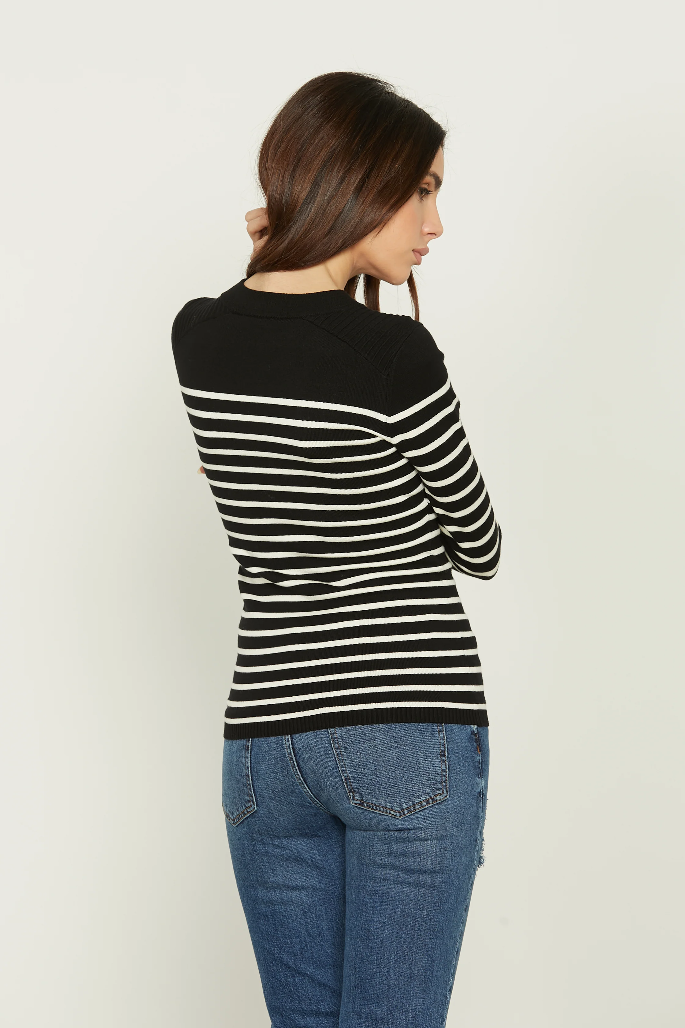 Maglia ECO manica lunga con risvolto più apertura più bottoni righe - Image 4