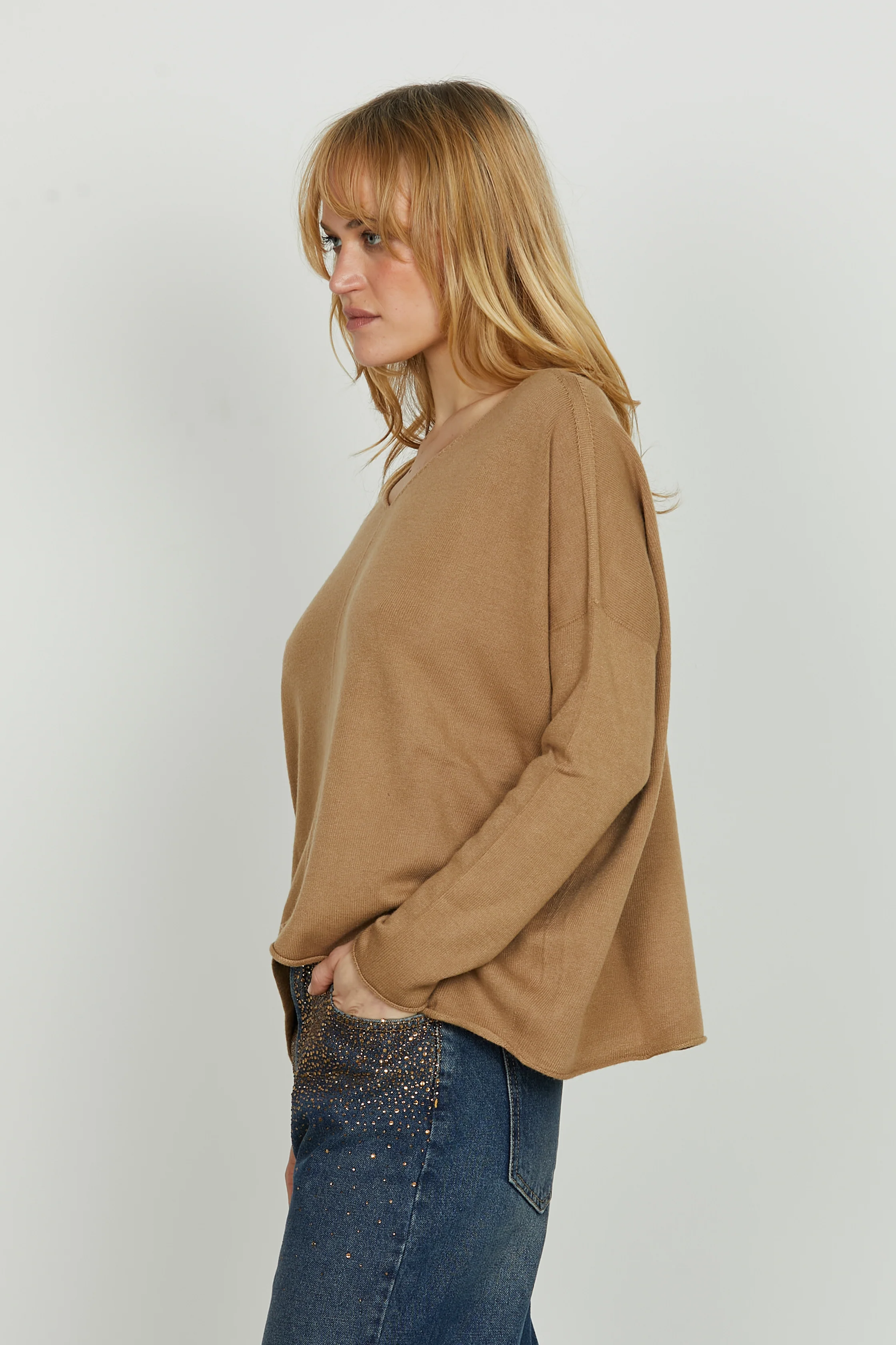 Maglia ISTORIQUE scollo a V manica lunga asimmetrico - Image 2