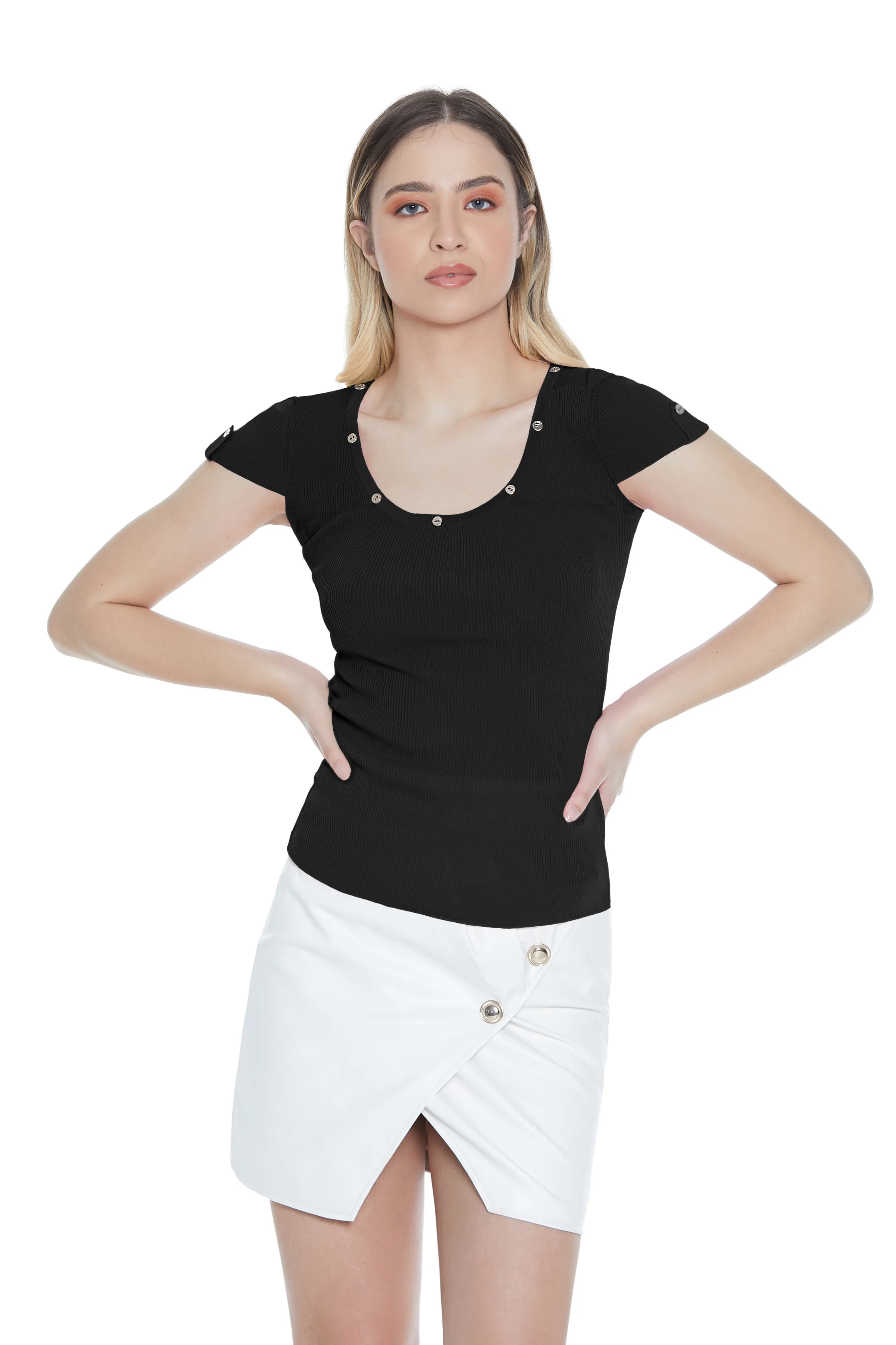 Maglia SIRIUS mezza manica con martingala più bottoni costina - Image 6