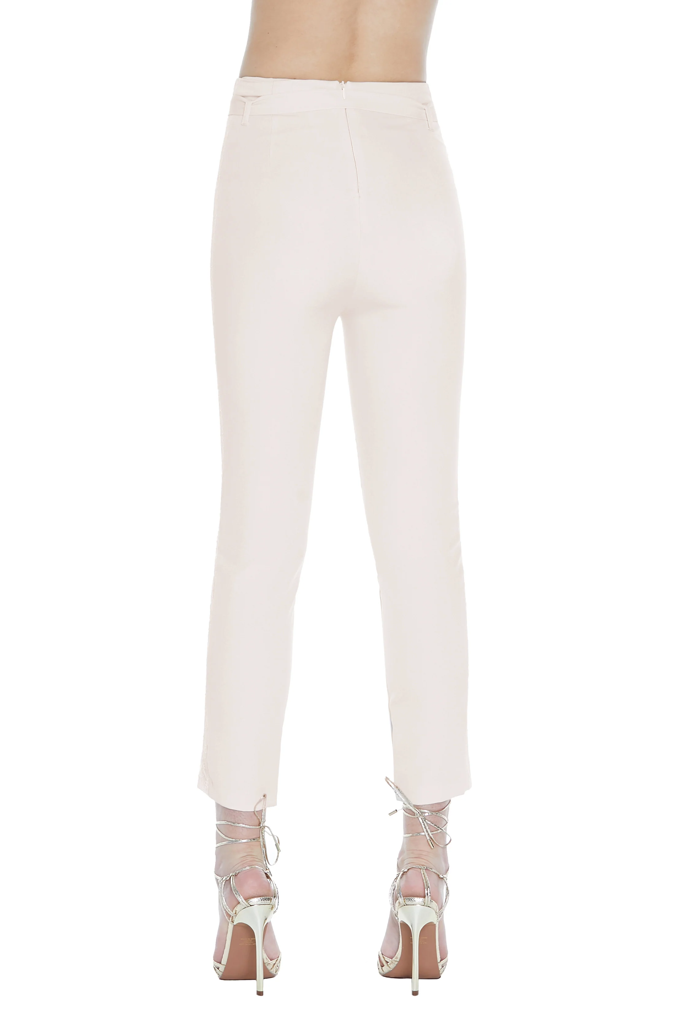 Panta ALMACH capri con bande tulle ricamo più cintura fibbia strass - Image 5