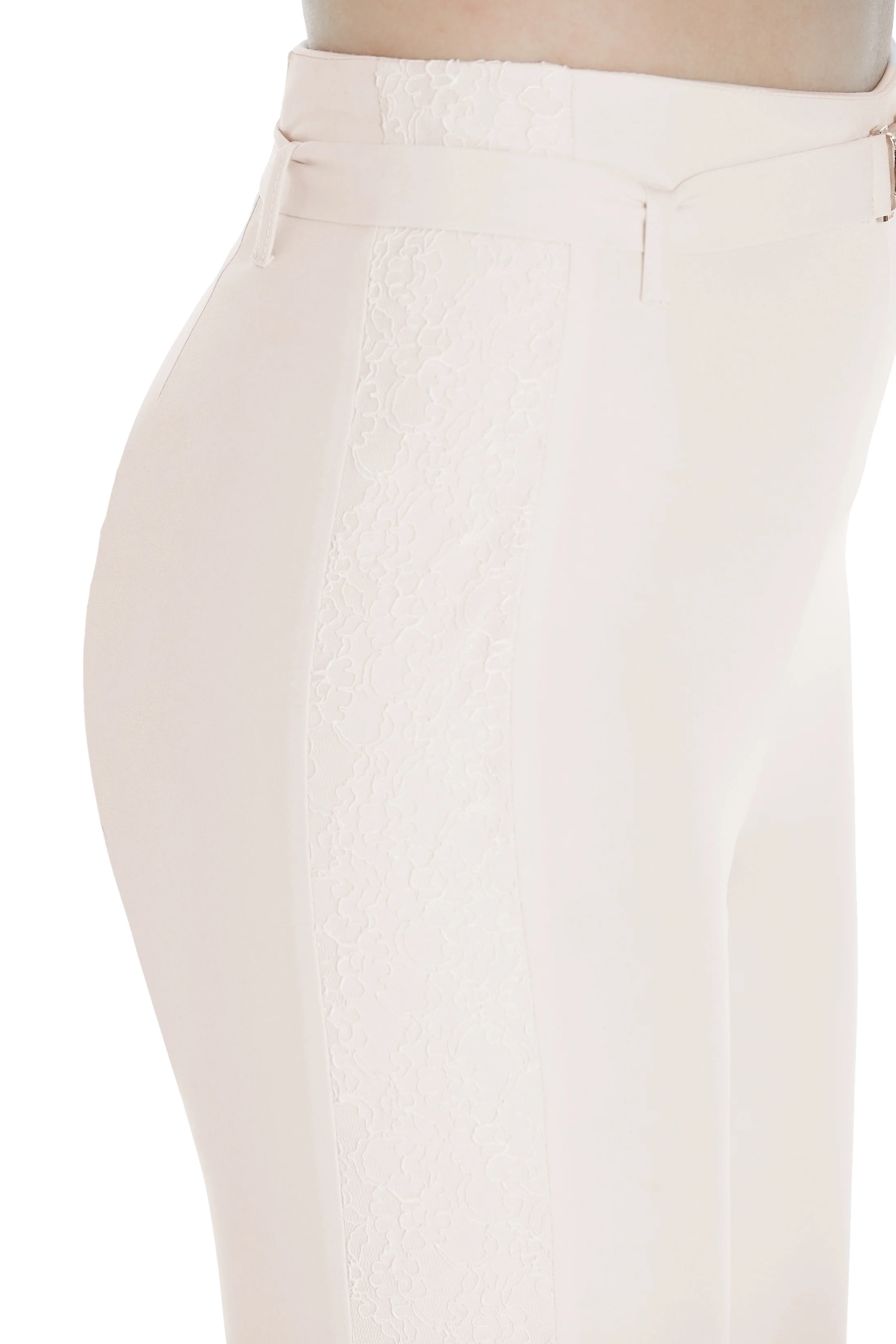 Panta ALMACH capri con bande tulle ricamo più cintura fibbia strass - Image 7