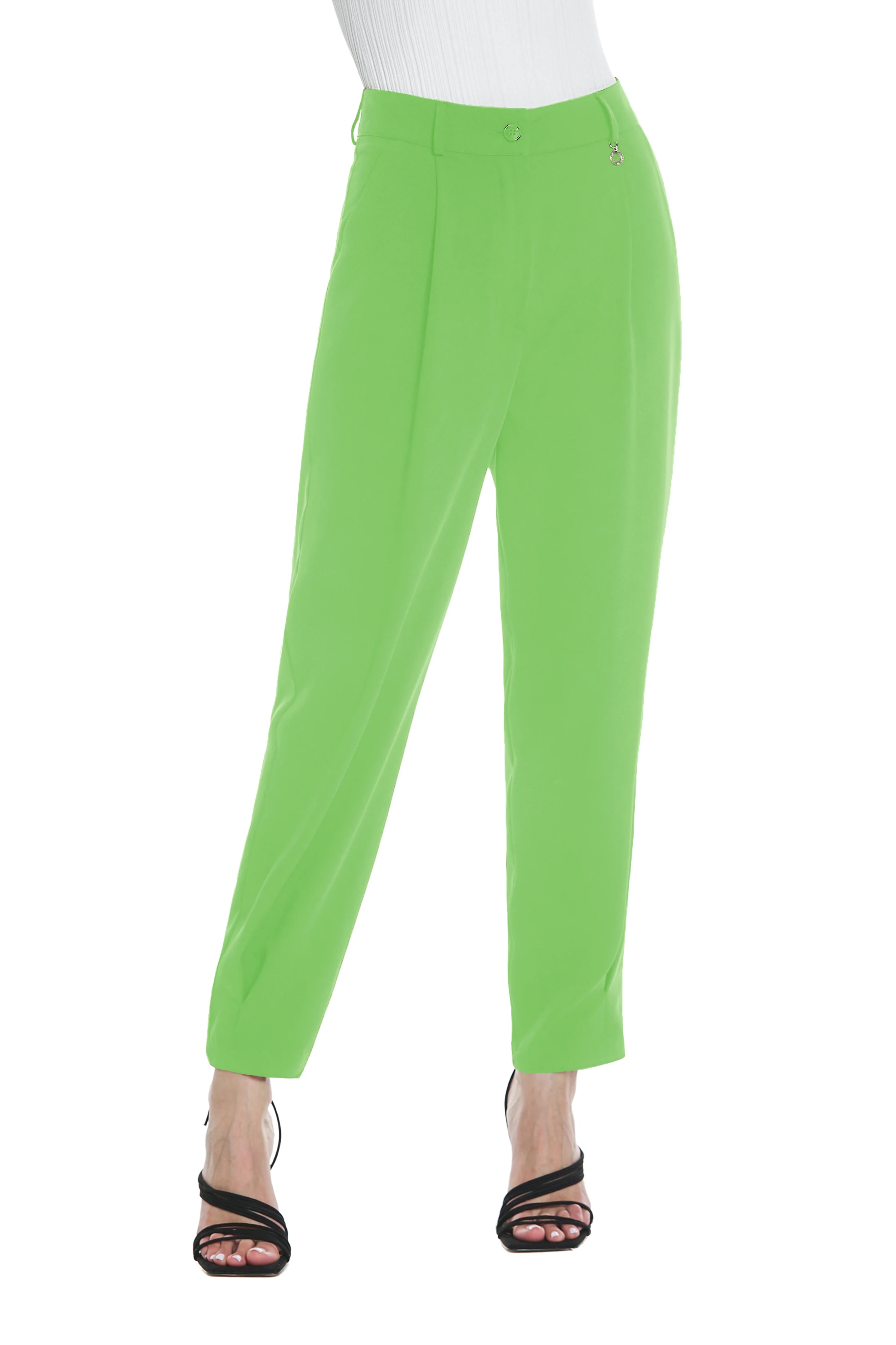 Pantalone AURORAS vita alta con cint.logo più tasche  francesi più pinces più piega baciata fdo - Image 6
