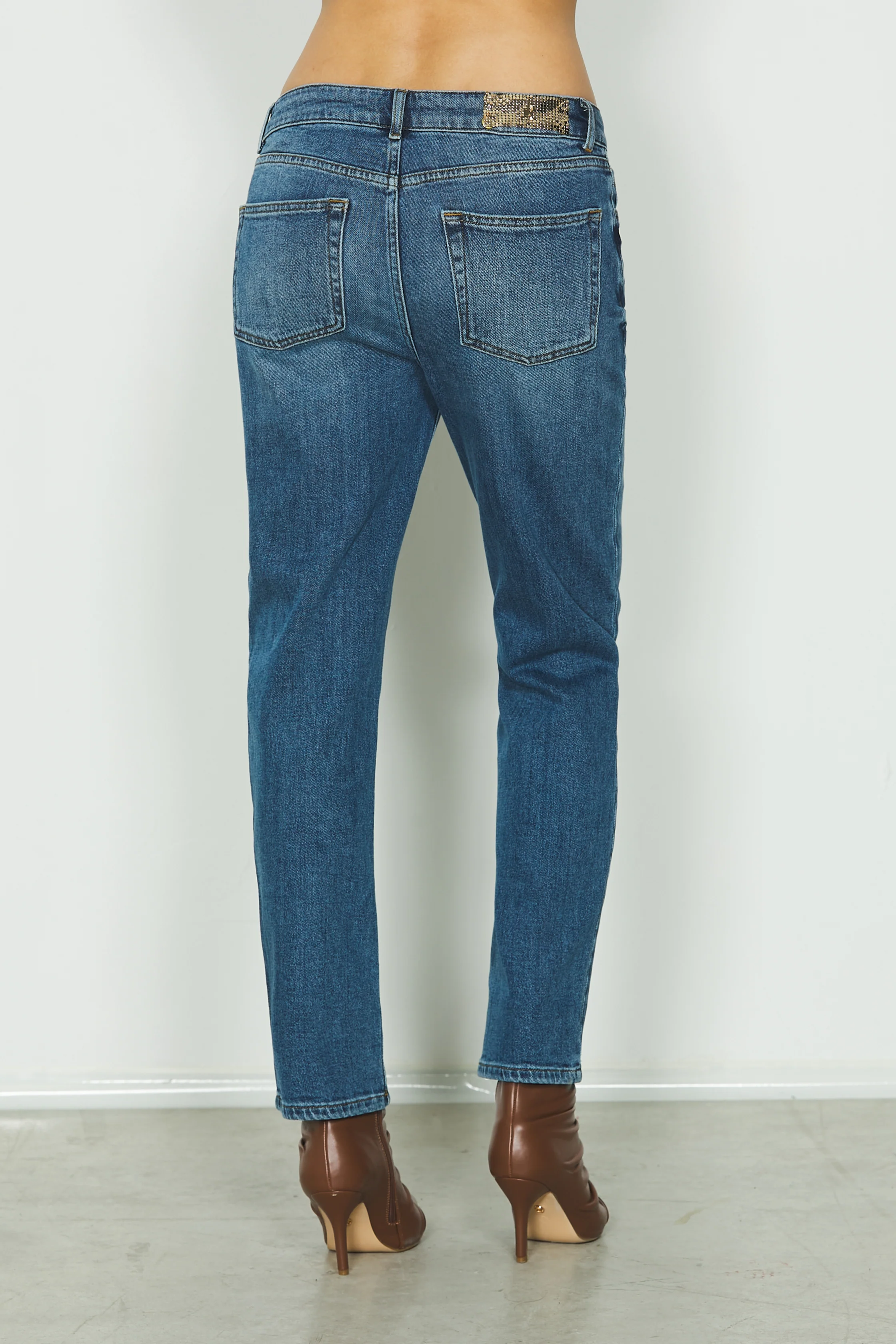 Jeans CINDY_24 vita media 5 ts cigarette fit in blue denim - Image 3