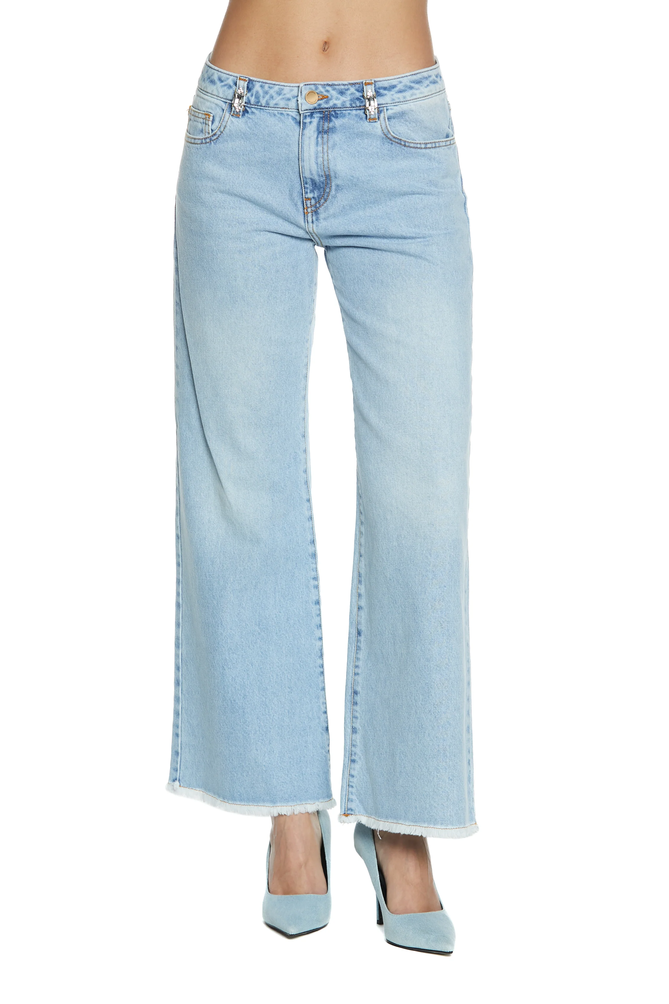 Panta ELLE_22a v.media 5tasche  con appl.gioiello più f.sfrang. straight fit d.blu