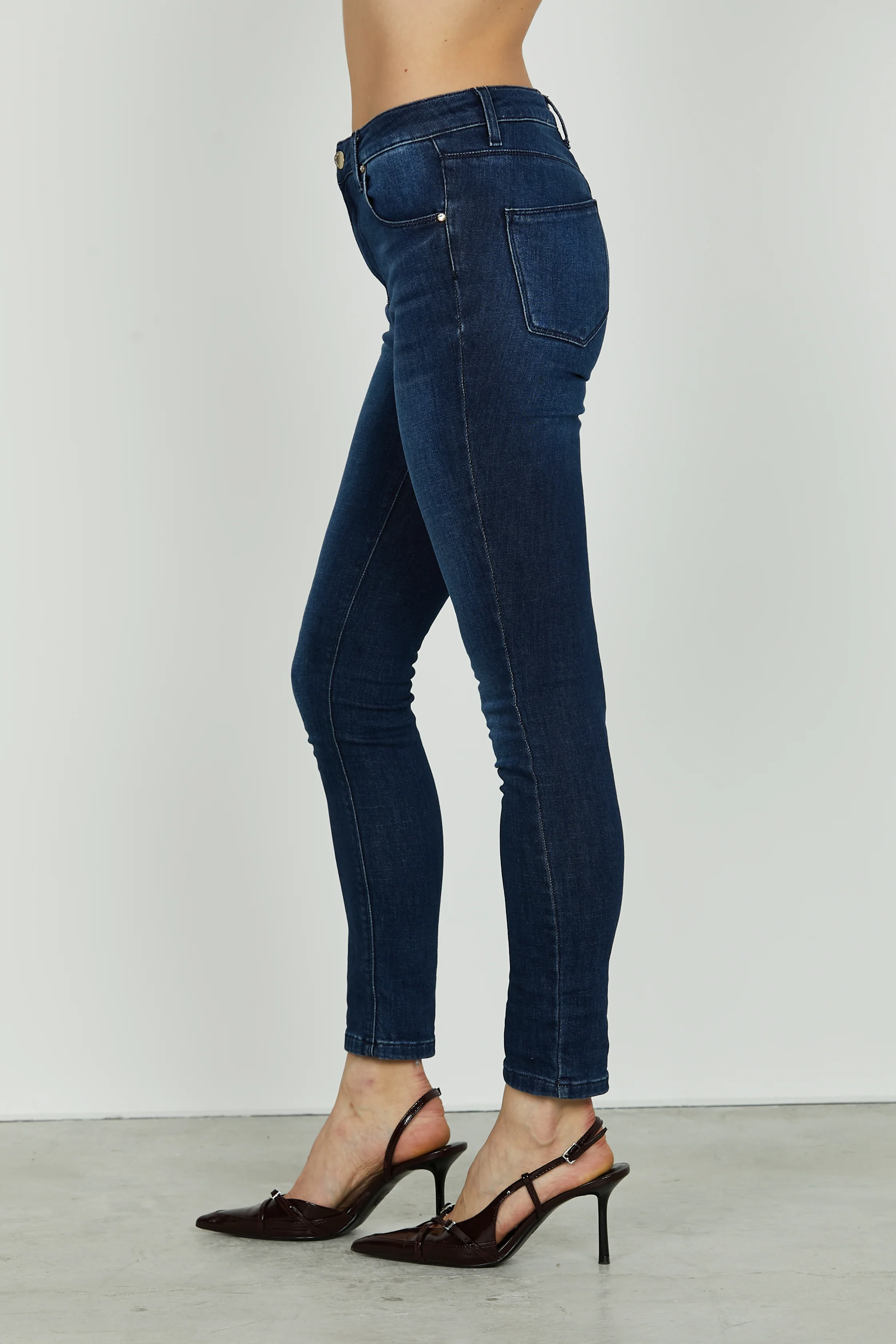 Panta KATE_24 vita alta 5 tasche slim fit denim blue - Image 2