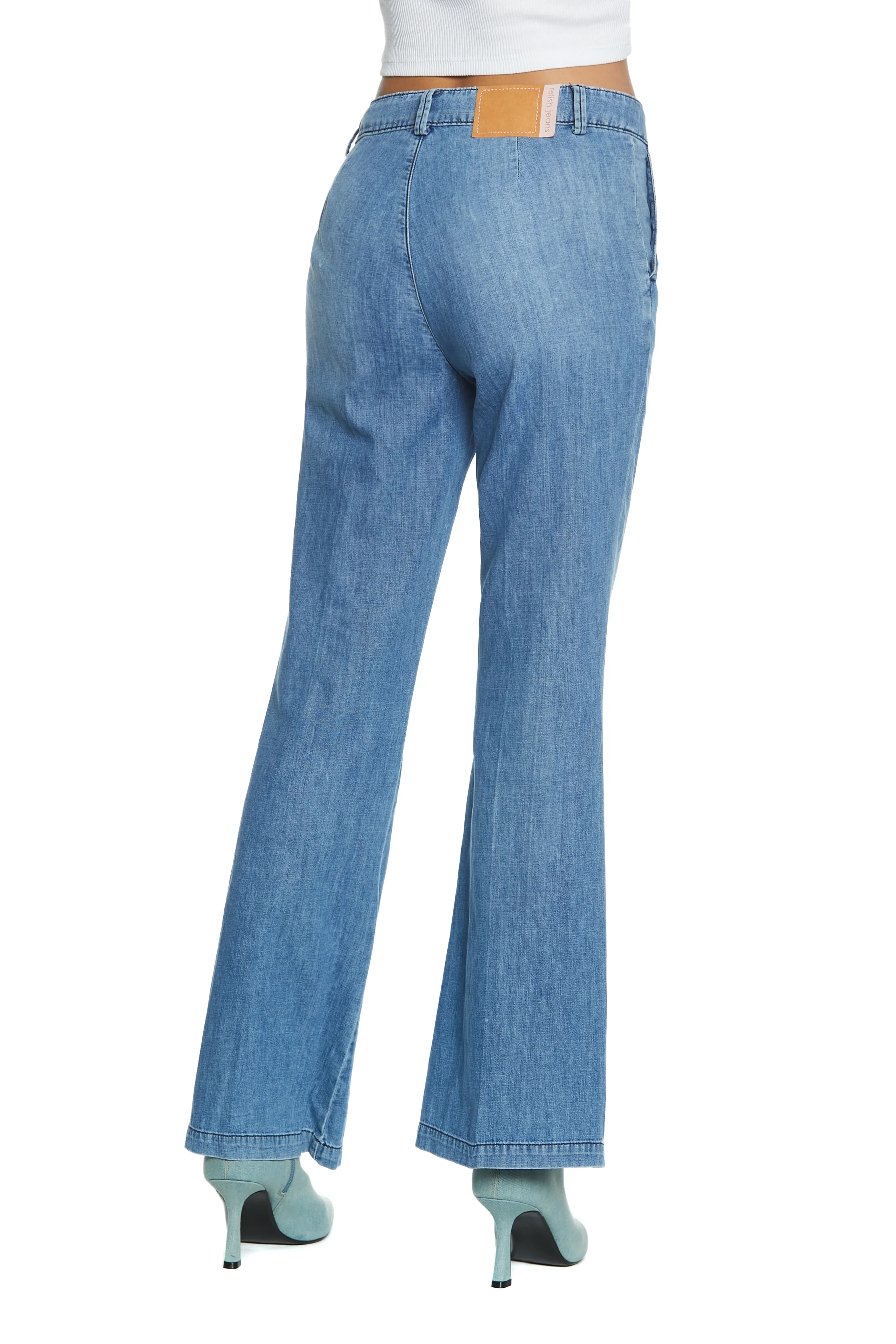 Panta KRISTEN_2 v.media chino flaire fit denim blu - Image 4