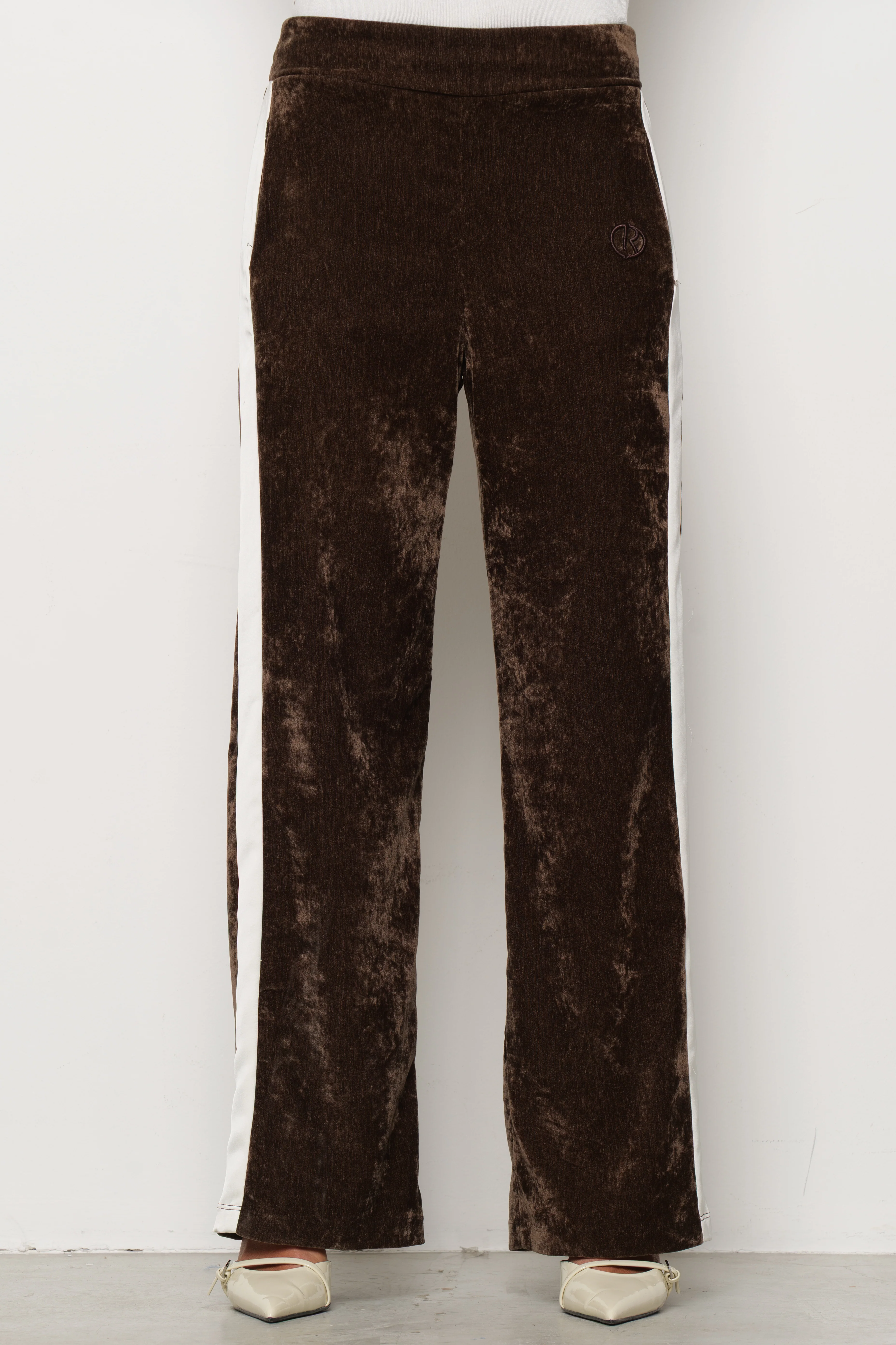 Pantalone LENOIR in velluto più Ricamo Logo più Bande Laterali - Image 2