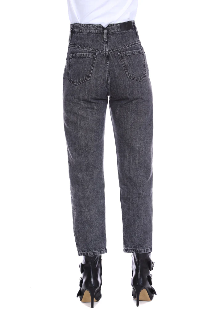 Jeans MILAS vita alta con bustino smoking più 4 ts denim black - Image 3