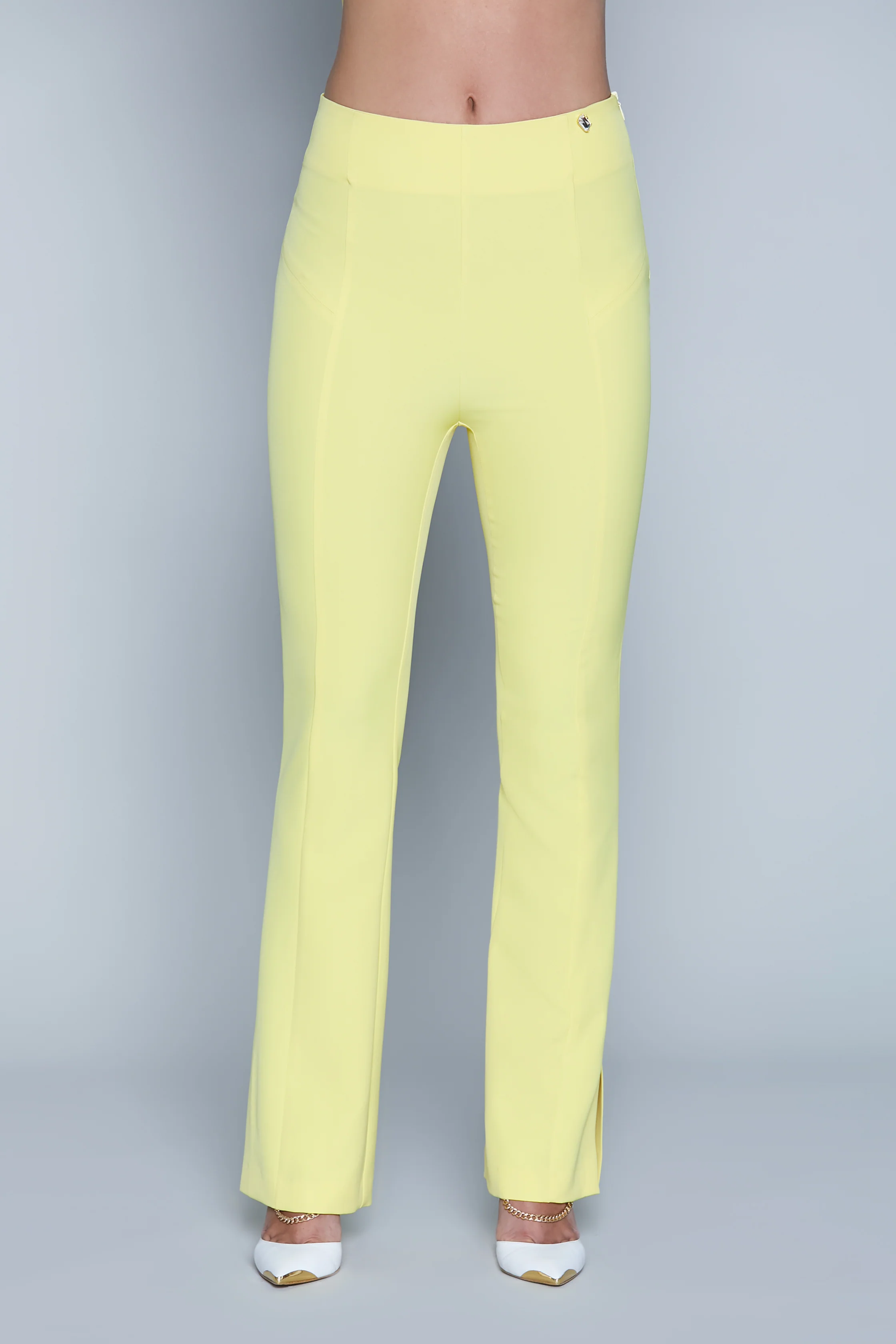 Pantalone WEE vita alta con bottoni imp.centrale più spacchi f.do - Image 3