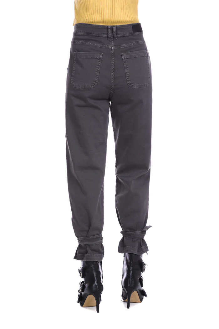 Pantalone WURT vita alta con tasche più cinturino fondo - Image 3
